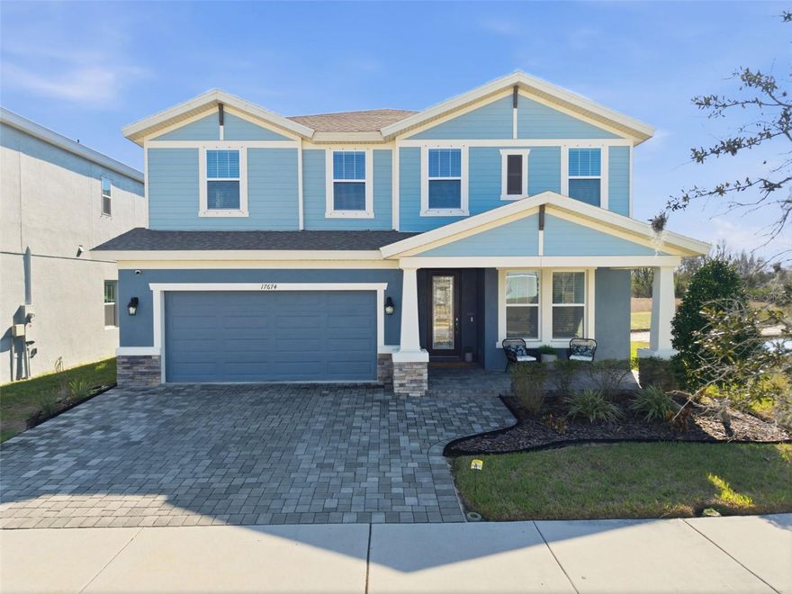 Welcome to this stunning WestBay Avocet II, built in 2022 and nestled in the highly sought-after Bexley Community. This beautifully designed 5-bedroom + office and huge bonus room home offers the perfect balance of luxury, comfort, and functionality.
A charming, quaint front porch welcomes you home, while the extended paver driveway enhances curb appeal of this beautiful home. Inside, you’ll find a light-filled open-concept floor plan with an oversized gourmet kitchen featuring a massive center island, abundant cabinetry, large walk in pantry and seamless flow into the spacious living and dining areas ideal for entertaining and everyday living.
The first floor includes a private guest bedroom and full bathroom, perfect for visitors or multi-generational living. A dedicated home office provides an ideal work-from-home space.
Upstairs, you’ll find a stunning oversized master bedroom with sitting area and spa like bathroom, generously sized secondary bedrooms, laundry room for ease of laundry along with a huge bonus room offering endless possibilities…media room, game room, fitness space, or additional lounge area.
Step outside to your covered lanai overlooking peaceful views. With neighbors on only one side and a fully fenced backyard, you’ll enjoy added privacy and plenty of room to relax, entertain, or let pets play.
Located in Bexley, residents enjoy resort-style amenities, scenic trails, parks, top-rated schools and restaurants. Close to highways and convenient access to downtown Tampa, airports and beaches. 
This exceptional home truly checks every box. Don't miss the opportunity to make this home yours!!
This is Florida living at its finest!!