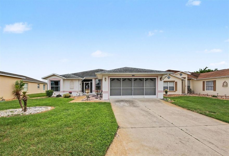 Welcome to easy, resort-style living in the sought-after 55+ community of Pennbrooke Fairways—where every day feels like a getaway. Perfectly positioned directly on the golf course, this beautifully maintained 3-bedroom, 2-bath home offers the ideal blend of comfort, convenience, and community. Practical updates provide peace of mind, including a roof (2015), new A/C (2022), and water heater (2022). A 2-car garage offers ample storage for both everyday living and seasonal stays. Step inside and you’ll immediately appreciate the spacious layout designed for both relaxing and entertaining. One of the highlights of the home is the expansive Florida room overlooking the lush green fairways—your own private spot to enjoy morning coffee or unwind after a day of activities. The primary suite is generously sized and features private access to the Florida room, along with an ensuite bath complete with double vanities, a garden soaking tub, separate shower, walk-in closet, and linen closet. Beyond the home, Pennbrooke Fairways truly shines. Surrounded by majestic oak trees, vibrant landscaping, and rolling fairways, this gated golf community is designed for an active and social lifestyle. Residents enjoy access to three 9-hole golf courses (one being a regulation 9 and 2 executive courses), two pools and spas, tennis and pickleball courts, fitness center, softball field, fishing ponds, and more. The community also features a Grand Hall, activity center, billiards, crafts, library, and even an on-site salon—creating endless opportunities to connect and stay engaged. Whether you're looking for a full-time residence or the perfect seasonal retreat, this home offers the lifestyle you've been waiting for—carefree, connected, and right where you want to be in Central Florida with convenient access to shopping, dining, and major highways.