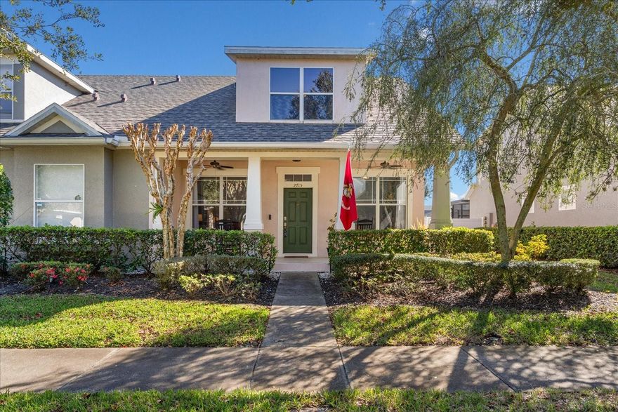 Welcome home to this stunning 3-bedroom, 2.5-bath end-unit townhome located in the heart of Avalon Park. Offering effortless, low-maintenance living and an unmatched community lifestyle. Residents enjoy resort-style amenities including a swimming pool, racquetball, tennis and basketball courts, soccer and baseball fields, dog park, outdoor amphitheater, playground, splash pad, and year-round community events. This private end-unit features a large covered front porch, a screened/enclosed rear patio (3-seasons room), and a fenced backyard, perfect for relaxing or entertaining. Inside, the inviting main level showcases wood-look tile flooring, crown molding throughout, and a spacious primary suite conveniently located on the first floor. The generously sized kitchen is beautifully appointed with 42" cabinets, granite countertops, recessed lighting, and ample storage. Ceiling fans throughout provide added comfort and efficiency. Upstairs you will find two additional bedrooms and a bathroom, plus a versatile bonus room, ideal for a home office, playroom, or even a potential 4th bedroom. Additional features include a two-car rear-entry garage, new roof (2024), and new A/C (2024). HOA fees provide exceptional value and include roof replacement, exterior maintenance, basic lawn care, cable TV, high-speed internet, HBO, Disney+, and Hulu. Location is everything! This home is near the Community Pool, Publix and Downtown Avalon Park, offering shops, dining, a town square, and countless community events. Zoned for A-rated schools and conveniently located near major employers, UCF, Waterford Lakes Town Center, Innovation Way, SR-408, SR-417, Orlando International Airport, theme parks, and beaches. The location truly can't be beat - this beautiful townhome is a must-see!