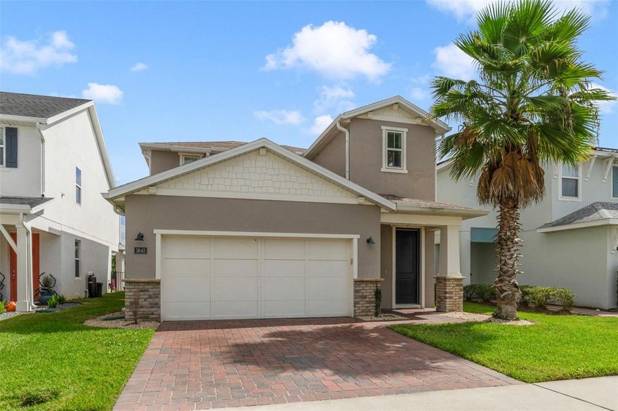 One or more photo(s) has been virtually staged. Ask about a lender provided RATE BUY-DOWN CREDIT on this home /// Seller may consider buyer concessions if made in an offer /// MOVE IN READY / BUILT IN 2020 two story home sitting on a premium POND LOT in a small GATED COMMUNITY featuring a pool and playground - welcome to Parkview Place! Enjoy peace of mind and modern comfort with a functional OPEN CONCEPT design and a MAIN FLOOR PRIMARY SUITE featuring tranquil WATER VIEWS, a WALK-IN CLOSET, and a well appointed private bath. The interior also boasts stylish WOOD LOOK TILE FLOORS throughout the main level, a soaring TWO-STORY FOYER, and a bright, open living area perfect for gathering with family or entertaining friends. The modern kitchen shines with UPGRADED STAINLESS STEEL APPLIANCES, a decorative tile backsplash, recessed lighting, and a large ISLAND with breakfast bar seating that flows seamlessly into the dining and living spaces beyond. Upstairs, a spacious BONUS/LOFT offers flexible living options – perfect for a media room, play area, or home office – along with two plush-carpeted bedrooms and a third full bath. Back on the main floor there is a versatile fourth bedroom with a third full bath across the hall. Relax outdoors on the COVERED PAVER LANAI overlooking the FENCED BACKYARD and sparkling pond – your own private retreat at the end of the day. The epoxy-finished garage adds a touch of polish and practicality. Located near the Boombah Sports Complex, Lake Jessup North Cameron Tract Trailhead, Sanford International Airport, Seminole State College, Central Florida Zoo & Botanical Gardens, and major roadways including 417, 17-92, and I-4, this location combines serenity and convenience. Plus, a brand-new Publix is just minutes away! Don’t miss your chance to live in one of Sanford’s hidden gems – Parkview Place – where style, comfort, and location come together in the perfect package. Schedule your private showing today!