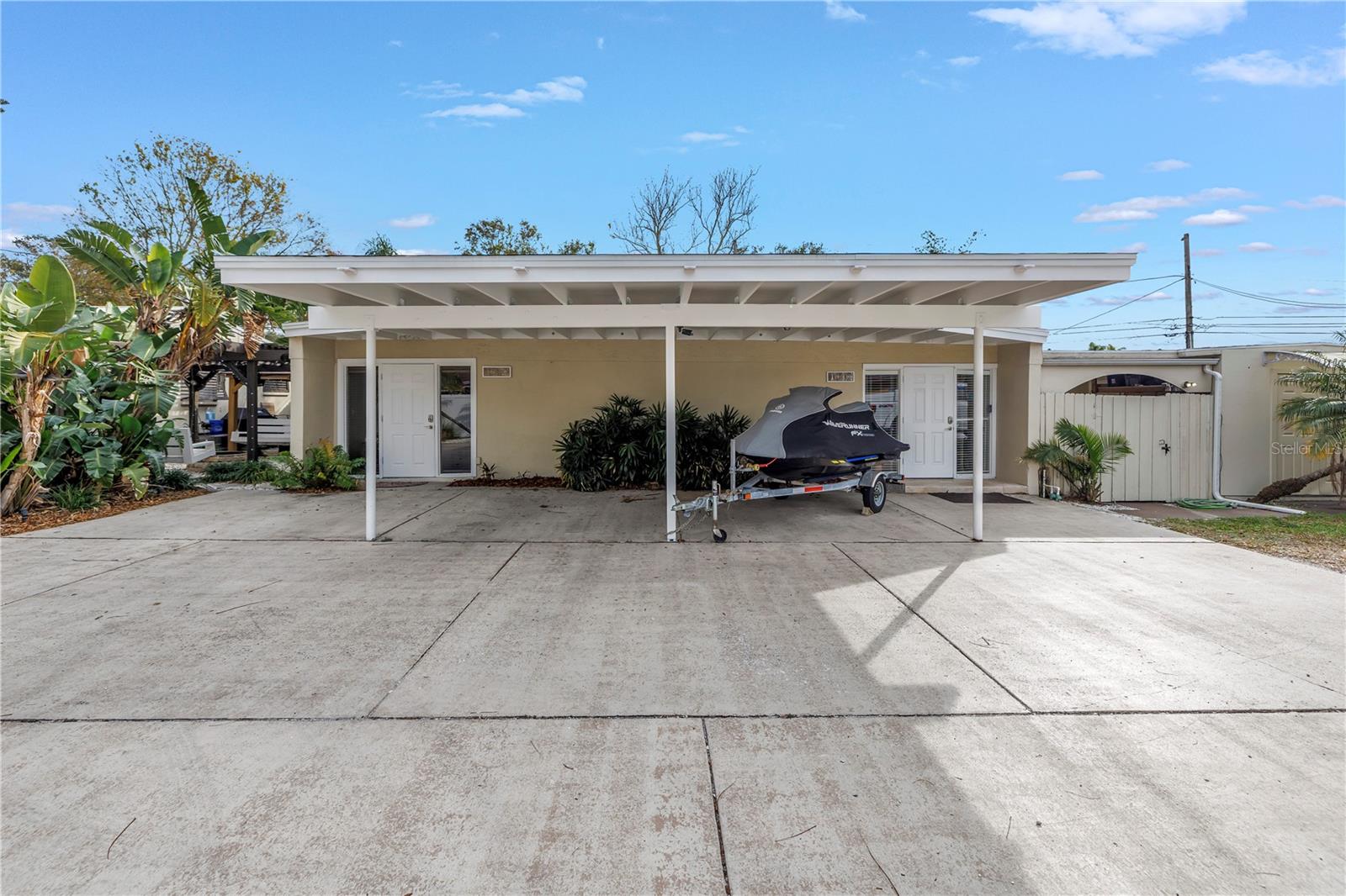 Exceptional turnkey duplex apartment opportunity. Strong rental income. This very well-maintained duplex and its sister property
are a prime addition to any investor’s portfolio. Nothing like it in the area. Safe and quiet. Just 5 minutes to Indian Rocks Beach, Belleair
Beach, Belleair Boat Ramp, Belleair dog beach, the great Pinellas Bike Trail, and 10 mins to Clearwater Beach. Not in flood zone or evacuation
zone. Block construction. Energy efficient galvalume metal roofing 15 years into an expected 40-50 year life span. Separate utilities for each
unit. Gorgeous xeriscaped tropical landscaping and palm trees all lighted at night. Central air conditioning and heating. Electronic entry
locks. Beautiful inside with vaulted ceilings, neutral paint colors, lighted ceiling fans, tiled floors, modern tiled walk-in showers, washer/dryer in
each unit. Updated kitchens with stainless appliances. Big bedrooms with oversized closets. Private fenced back yards. Includes a big
workshop and shed, plus this large 8,721 sf lot has enough parking space for as many as 3 RV’s or boats. The property also features an
outdoor common area for tenants with huge gazebo, bar chairs, tv’s, fire pit, and pergola with swing benches which adds value and tenant
appeal. With updated interiors and solid infrastructure, this duplex is fully stabilized and ready to generate consistent cash flow from day
one.