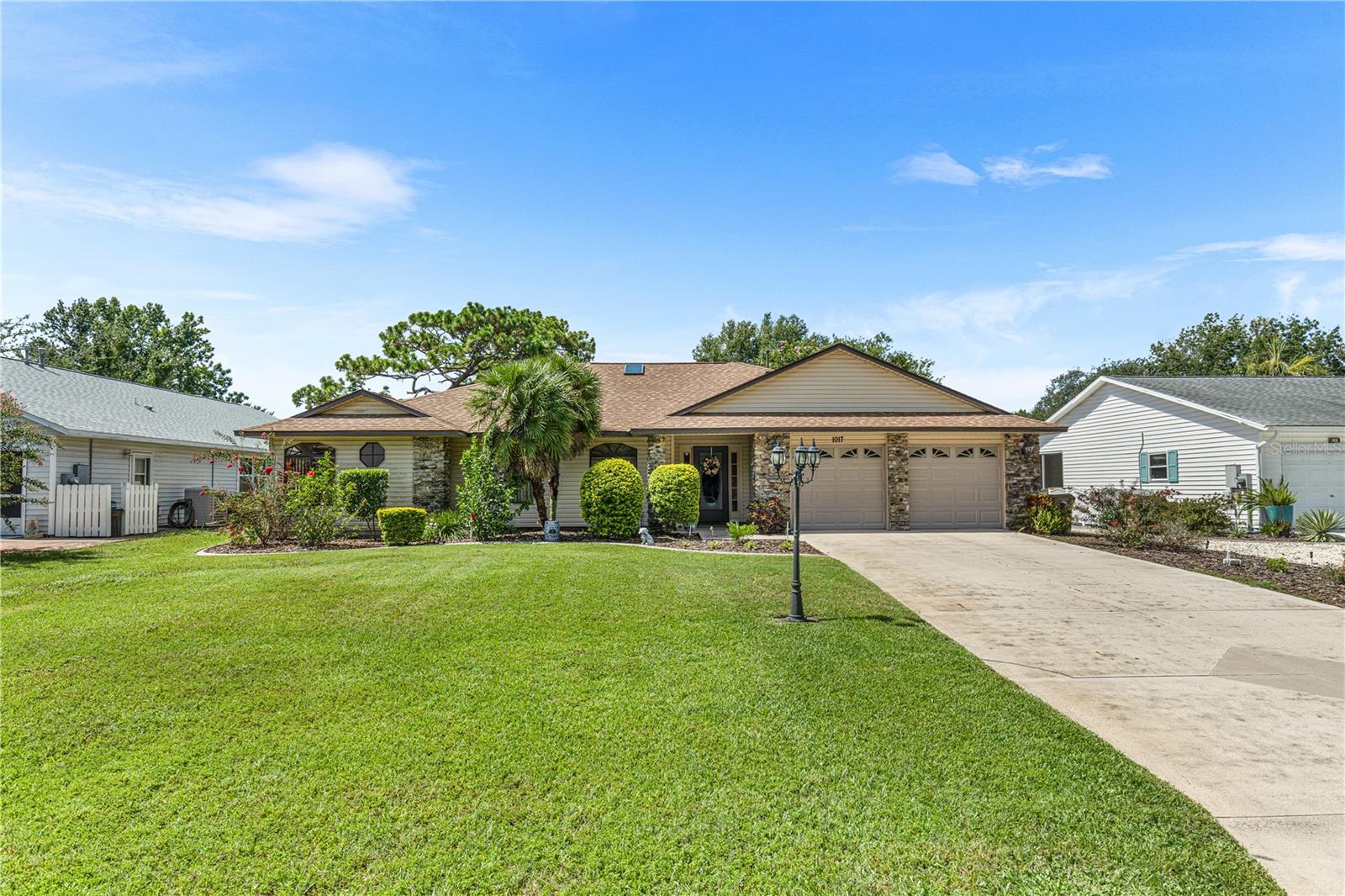 Welcome to 1017 Dundee Circle, a beautifully maintained 3-bedroom, 2-bathroom home in the highly desirable Scottish Highlands 55+ community. With over 2,000 square feet of living space, a 2-car garage, and no rear neighbors, this home offers both comfort and privacy—and it’s one of the largest homes in the entire neighborhood.
Step inside and you'll find a home full of upgrades. A new roof was installed in 2023, a new HVAC system with gas furnace in 2024, and a gas hot water heater was added in 2022. The property also includes a whole-house water filtration system, a water softener, a separate filtration system for the kitchen, a dedicated hot water system for the primary ensuite, and a private well for irrigation.
The oversized primary suite features private access to the Florida room, a spacious walk-in closet, a jacuzzi tub, and a separate shower. A dedicated dining room provides space for entertaining, while the second bedroom is generously sized. The third bedroom includes a Murphy bed and double closet, making it perfect for guests or a home office.
At the center of the home is the bright, functional kitchen with two large skylights, stainless steel appliances, ample counter space, and plenty of cabinet storage. The beautifully maintained lawn and mature landscaping can be enjoyed year-round from the expansive Florida room.
Scottish Highlands is a golf cart-friendly community with low HOA fees that cover cable, internet, and private sewer. Residents enjoy access to two Olympic-size swimming pools, one is indoor, a clubhouse, fitness center, shuffleboard and tennis/pickleball courts, a billiards room, a library, and a variety of clubs and social events. The community also offers storage for RVs, boats, and trailers.
Don’t miss this rare opportunity to own one of the most spacious and well-appointed homes in Scottish Highlands.