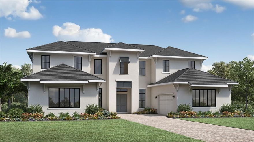 Under Construction. AVAILABLE SUMMER 2024 - TOLL BROTHERS in Beautiful Bella Collina - a gated, country club community. Welcome to the quintessential masterpiece of casual elegance and trending design on a one acre+ homesite.  Mirror image staircases flank the formal two-story reception foyer framing views to the soaring heights of the great room beyond.  Expand your entertainment area through the sliding glass doors to the expanded covered lanai with summer kitchen and pool bath to enjoy the lush backyard.  Stay connected and enjoy your company from the open concept gourmet kitchen. Copious amounts of cabinets and expansive center island are complimented by Jenn-Air stainless steel gas range, built in microwave and dishwasher.  The casual dining overlooks the lanai and refreshing pool with spa, expansive decking, plus gas firepit.  The first-floor primary suite is sun-lit and spacious with dual walk-in closets bordering the hall to the luxurious spa-style bath.  An executive office at the front of the home and welcoming guest suite complete the first floor.  Ascend the double staircases to the bridge and loft overlooking the 2-story great room and foyer.  A cavernous bonus room and three additional bedroom suites round out this beautiful home providing comfort, space, and privacy, for every member of your family.