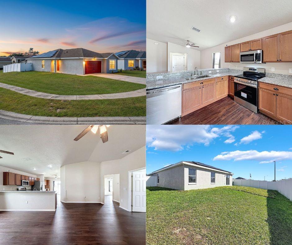 One or more photo(s) has been virtually staged. Smart & Sustainable: Fully Updated 4BD/2BA Home with $30 Electric Bill!
780 Overlook Grove Drive, Winter Haven, FL
Welcome home to this beautifully renovated 4-bedroom, 2-bathroom single family residence, perfectly situated on a prime corner lot within a tranquil cul-de-sac. This property is not just gorgeous; it's designed for exceptional savings. With leased solar panels providing energy efficiency, you can enjoy the huge financial benefit of an electric bill that is typically only $30 a month! Adding to the low-cost living is an incredibly low annual HOA fee of just $400. Every major component has been recently updated, ensuring a truly move-in-ready experience. Peace of mind is guaranteed with a new roof installed in 2022, and aesthetic updates including new flooring, new interior and exterior paint, and new ceiling fans throughout.
The bright, open-concept floor plan features a seamless living and dining room combination, ideal for both daily life and hosting guests. The heart of the home is the large, eat-in kitchen, which has been completely modernized with brand new granite countertops, new appliances, a deep sink, a pantry, and a convenient breakfast bar. Retreat to the private master suite, which offers a spacious escape complete with a walk-in shower and an impressively large walk-in closet for all your storage needs.
Outdoor living is a breeze with sliding doors leading out to the secure, fully fenced backyard. This corner lot provides plenty of space for activities, and an additional, generous-sized storage shed offers extra room for tools and toys. Situated in a desirable Winter Haven location, this turn-key home, with all its recent upgrades and extraordinary energy savings, is a rare find. Don't miss the chance to own this fantastic, low-maintenance, and ultra-efficient property!