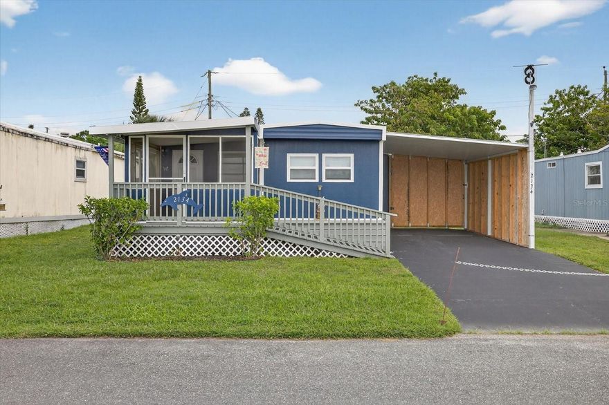 A one-in-a-million opportunity! This pristine 2 bedroom, 1 bathroom mobile home has been lovingly maintained and is truly move-in ready. Offering exceptional value, this home is priced to sell quickly and boasts features rarely found at this price point. Enjoy a carport for convenient parking, a spacious screened front porch perfect for relaxing, and an enclosed back lanai for year-round enjoyment. Inside, you’ll find an open and inviting layout with an inside laundry for added convenience. For those with toys, tools, or hobbies, this home is a dream, featuring two separate storage areas that provide an abundance of space for all your needs. With its unbeatable condition, generous storage, and desirable extras, this home is the perfect combination of comfort, practicality, and affordability.