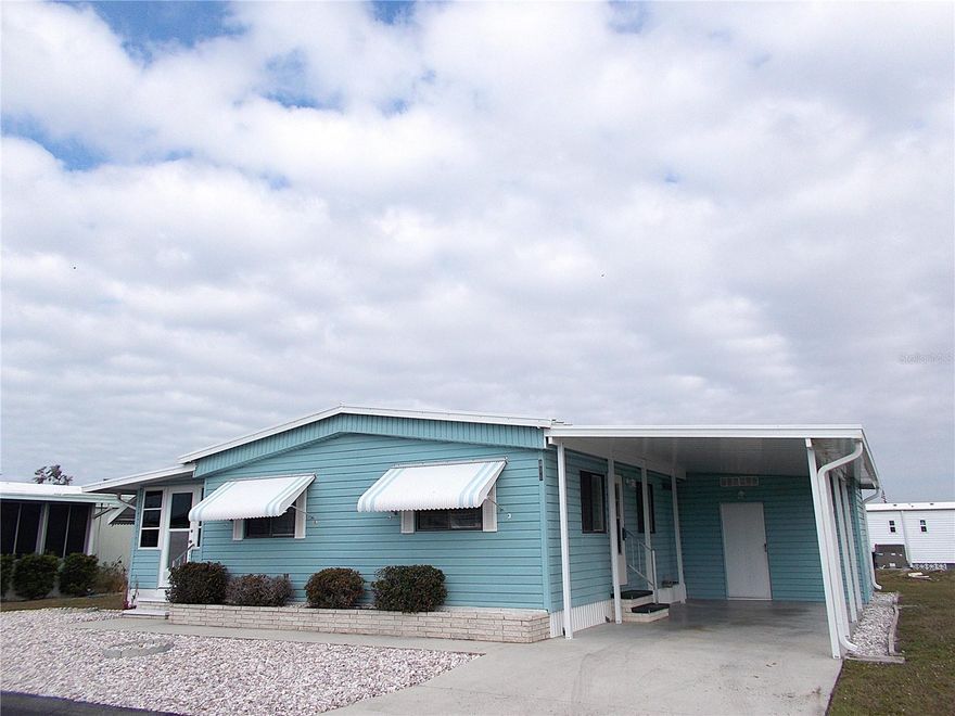 This is it!!  Fabulous & clean 2 bedroom, 2 bath furnished mobile home awaits it's new residents.  Brand new hot water heater, new flooring in the bedrooms, living room, hallway & primary bathroom, new back door in shed and a brand new carport, facia & gutters (thank you Milton!).  Sandalwood Park is perfect for the seasonal visitor and year round residents alike.  It's pet friendly (size, breed & weight restrictions) and has a back gate entrance/exit for use by residents which allows for easy access to grocery stores, medical facilities and much more.  Low quarterly fees and tons of activities are found here, including the heated pool, shuffleboard courts, card nights, trivia night, bingo, seasonal concerts, potluck dinners, picnics and so much more!  There's a reason why Sandalwood Park is so sought after.  Come take a look at this great home today and enjoy the fabulous lifestyle found here in Sandalwood Park!