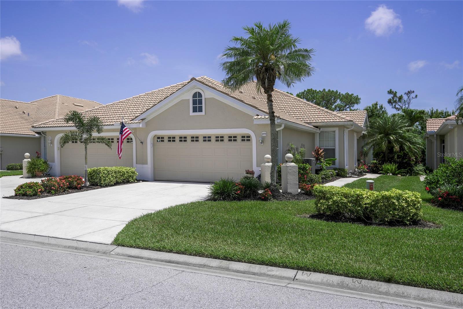 Welcome to this beautifully updated 2-bedroom, 2-bathroom villa, offering a warm, cozy atmosphere with stylish, modern finishes throughout. Featuring a spacious den, perfect for an office or additional living space, this home provides both comfort and functionality. The open floor plan is enhanced by luxury vinyl flooring throughout, offering a sleek and low-maintenance option. Professionally painted walls paired with shiplap accents add a touch of character and coastal charm to every room. The updated kitchen boasts elegant wood cabinets and stunning quartz countertops, ideal for both daily living and entertaining. Additional features include central vacuum, recent repiping, and a 2-car garage for ample storage space. Step outside to the private, extended lanai, which overlooks the peaceful preserve—perfect for relaxation or entertaining guests. Located in the desirable, gated, and MAINTENANCE FREE community of Pelican Pointe Golf & country Club, this villa offers access to an array of resort-style amenities, including a clubhouse, fitness center, restaurant, tennis courts, pickleball courts, library, pool, and a stunning 27-hole golf course with a pro shop. Please note, golf membership is not mandatory. Situated in a desirable location, this villa is both serene and conveniently located allowing easy access to I75 and downtown Venice and beautiful beaches, offering you the best of both worlds. Don't miss the opportunity to make this home your own!