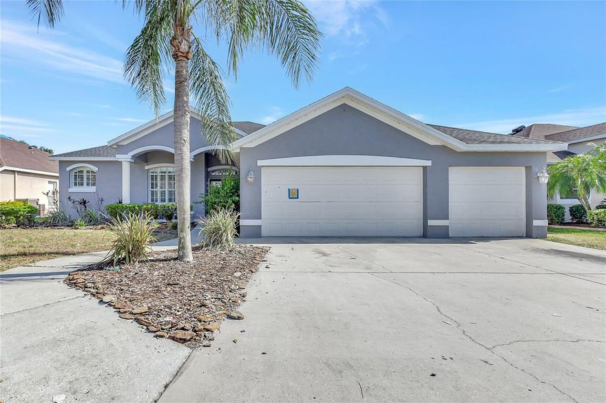 Welcome to Duncan Groves, an established Valrico community tucked just off State Road 60 with easy access to Brandon, Tampa, and the greater Bay area. This 4 bedroom, 3 bathroom pool home with a 3-car garage offers 2,547 square feet of living space on a quarter-acre lot, with a brand new 30-year architectural shingle roof installed in 2025 and fresh interior and exterior paint throughout. Inside, cathedral and vaulted ceilings give the home an open, airy feel, and plantation shutters adorn the windows throughout. The kitchen features granite countertops, custom tile work, and a large breakfast bar that opens to the family room, while formal living and dining rooms provide dedicated spaces for entertaining. A den with rich wood flooring works perfectly as a home office or reading room. The primary suite is generously sized with a separate sitting area, walk-in closet, and a private bath with garden tub, separate shower, and dual vanities. Out back, the screened pool and lanai back up to no rear neighbors, and the fully fenced yard with white vinyl PVC fencing gives you privacy on all sides. The irrigation system keeps the landscaping maintained with minimal effort. Duncan Groves carries a low $650 annual HOA fee and is zoned for Valrico Elementary, Mulrennan Middle, and Durant High School. The home sits in Flood Zone X, so no lender-required flood insurance. Property is being sold As-Is. Buyer to verify all measurements, condition, and property information. Schedule your private showing today.