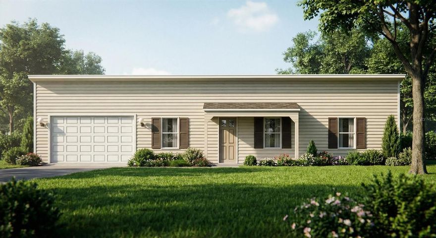 Pre-Construction. To be built. One or more photo(s) has been virtually staged. Pre-Construction. To be built. RE CONSTRUCTION- TO BE BUILT STEEL FRAME HOME IN THE COUNTRY! RENDERINGS AND PICTURES SHOW POSSIBLE UPGRADES. NO HOA, WATER OR SEWER BILL HERE! Walk into your brand new 3 bedroom 2 bath and 2 car garage STEEL FRAME HOME and feel the spaciousness of the 12 foot textured ceilings in main living area with wood beams throughout! Your new home will be located on almost a third of an acre. The home features a kitchen that showcases all wood cabinetry with soft close doors, granite counter tops and stainless steal appliances. The bathrooms feature fiberglass inserts for zero maintenance, the primary bath features a walk in shower and the guest bath has a tub/shower combo. The primary bedroom and bedroom #2 has walk in closets. There is an inside laundry room. The 2 car garage includes a garage door opener. You will appreciate the single hung aluminum energy efficient windows. The flooring will be waterproof luxury Plank Vinyl throughout. The rooms will be wired for fans/lights. The home will feature sprayed insulation for energy efficiency. Enjoy the benefits of a Split AC System, this design allows for quite, efficient and often zone-specific temperature control for heating and cooling. Enjoy being in the country but only 15 minutes from Deland one way and the other way only minutes to shopping in Paisley in the 2 convenience stores for gas or supplies, the Dollar General or stop by the Library or the Post office, then you can stop for a bite at the nice Italian Restaurant . Paisley sits right up against the Ocala Nation Forest where a person can enjoy, Hiking or biking on the Florida Trail, Swimming and camping at Clear Lake Campground or hunting during hunting season. Overall a great place to live! Come and see for yourself. The project estimated to be 3 months.