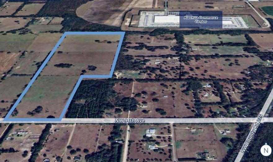 Enjoy 108.76 acres of picturesque pasture land in the heart of Alachua County in the city limits of Alachua. Northern border is adjacent to Alachua commerce center and fronting NW 94th Ave to the south. Zoned as agricultural, this permits 5-AC min residential lots, ad ideal candidate for a low-density subdivision or private estate home sites