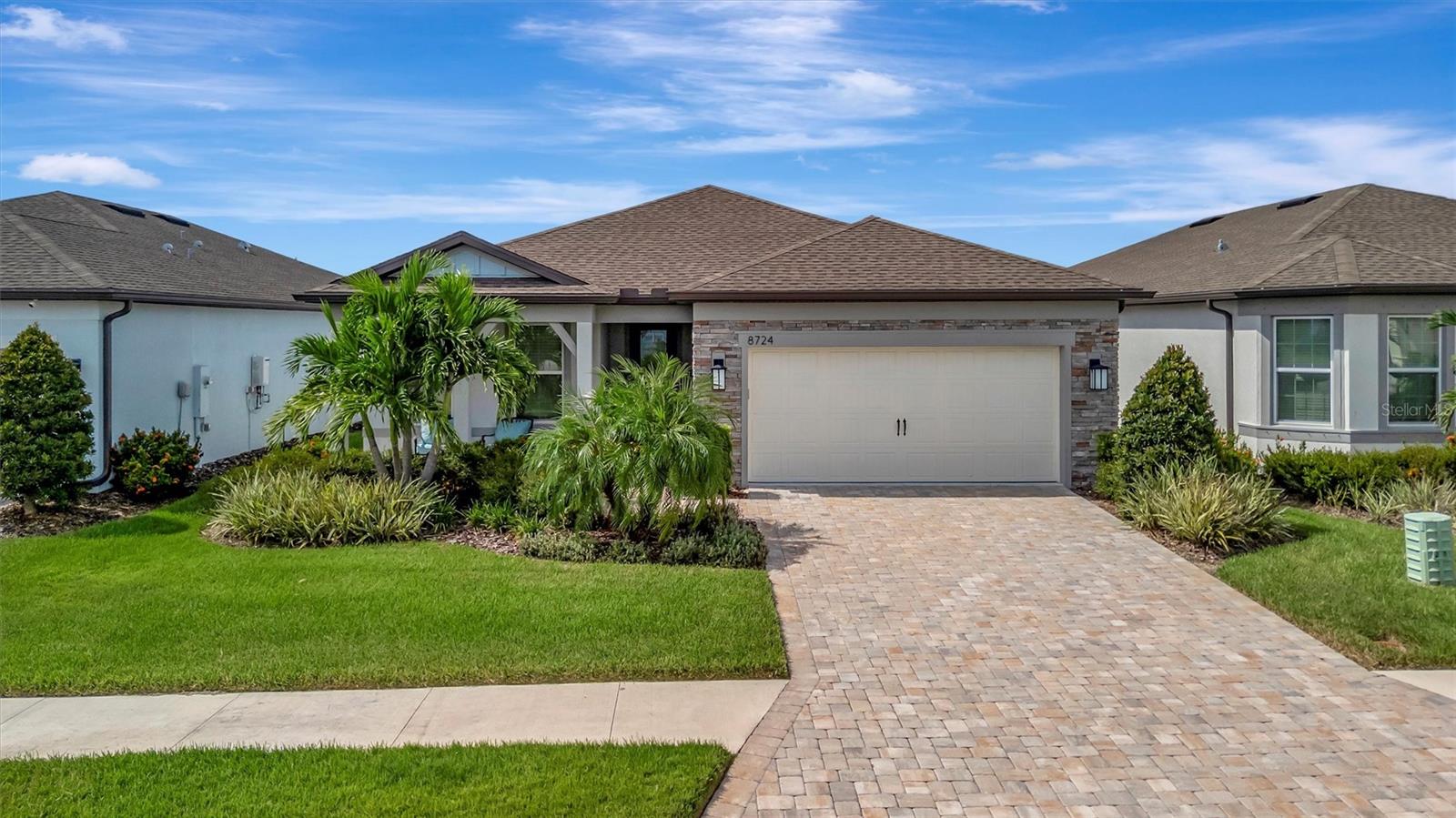 Experience luxury living in this beautifully upgraded Del Webb Bayview home, Mystique floor plan built in 2022, offering over $100,000 in custom enhancements and a serene private preserve view. This spacious 3 bedroom, 2 bathroom home includes a third bedroom with luxury vinyl flooring and hard wired for high-speed internet, perfect for a home office. The primary suite offers a view of the preserve and the bathroom features a rare soaker tub. The den boasts a stunning built-in bookcase with ladder. The home includes a tankless water heater, abundant storage including Craftsman garage storage system, and keyless front and garage entry for added convenience. This home combines luxury finishes, modern convenience, and an unbeatable community lifestyle, perfect for those looking to enjoy the best of Florida Gulf Coast living.
Rent includes high-speed internet and basic cable TV (currently Spectrum), lawn and landscaping maintenance, and access to the Driftwood Clubhouse and all community resort-style amenities including an on site restaurant, Sail Fish Grill, zero-entry heated pool, fitness center, pickleball and tennis courts, kayak launch, event lawn, dog park, garden and more. *Annual use of Sail Fish community card is required, see agent for additional lease details.