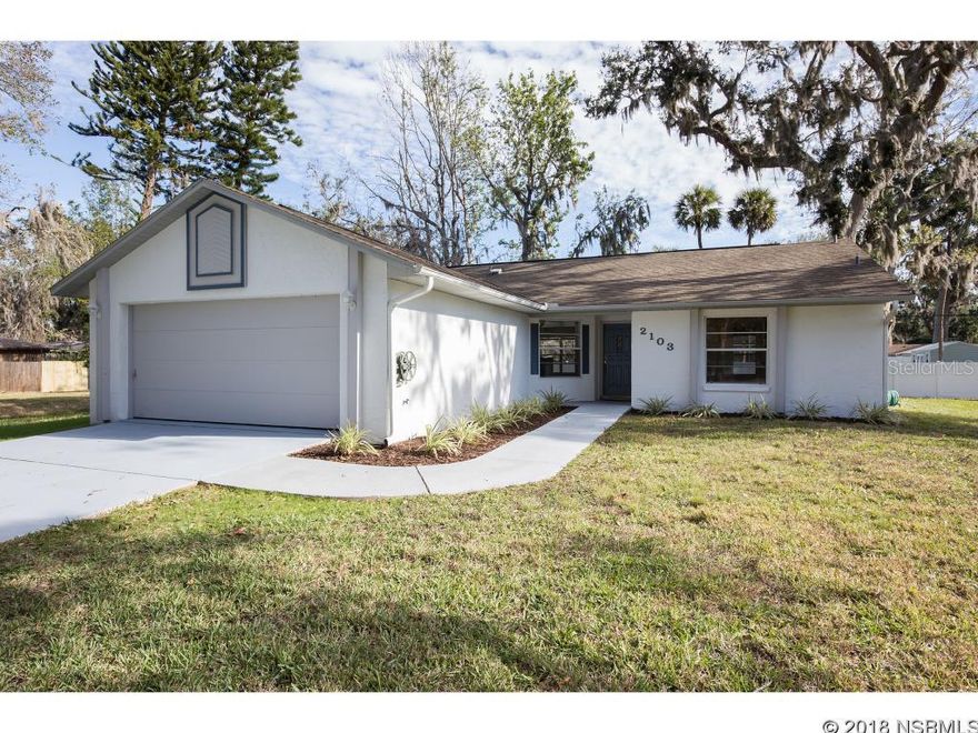 Move in ready, completely renovated 3 bedroom 2 bath home on a huge corner Lot.  This homeâs open concept design includes cathedral ceilings and desirable split bedroom plan.  The kitchen features beautiful new granite countertops, stainless appliances, and quality shaker solid wood cabinets with quiet close drawers.   Other newly updated features include waterproof plank flooring, carpeted bedrooms, and bathroom fixtures including toilets and sinks.  This home is constructed of energy efficient concrete block and is shaded by mature oaks on high ground.  Additional highlights include 2 car garage, 30 year roof done in 2010, and a fresh coat of paint.   All of these amazing features combined with its convenient location near to schools, shopping, and restaurants will make this house your home. ;Water: City