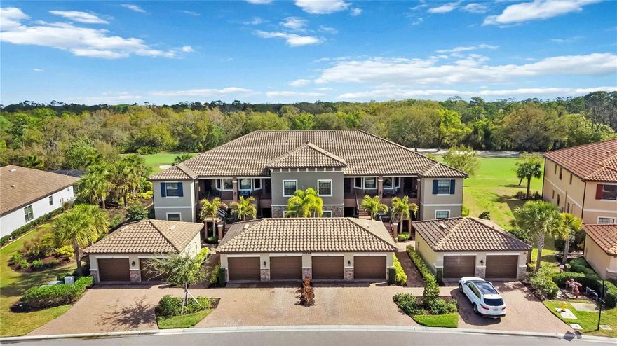 Live the Esplanade lifestyle - where every day feels like a vacation! Welcome to the highly sought-after Esplanade at Lakewood Ranch, where resort-style amenities and effortless luxury living come together. This immaculate top-floor condo, built in 2021 by Taylor Morrison, offers 2 bedrooms plus a versatile flex space, 2 bathrooms, and a private 1-car garage, with 1,528 sq ft of beautifully maintained living space designed for comfort and style. Step inside to discover high ceilings, crown molding, and a light-filled open floor plan that creates an inviting atmosphere perfect for both relaxing and entertaining. The spacious living and dining areas flow seamlessly to your private screened lanai, where you can unwind while taking in panoramic golf course views and stunning Florida sunsets. A Deeded Golf Membership is included, providing immediate access to the championship course and practice facilities. Residents enjoy Esplanade’s resort-caliber amenities, including multiple resort-style pools, the renowned Culinary Center, Bahama Bar, a state-of-the-art fitness center, tennis and pickleball courts, scenic walking trails, and a vibrant social calendar. Located within a gated community in Lakewood Ranch, you’re just minutes from University Town Center, Main Street Lakewood Ranch, and Nathan Benderson Park, with easy access to premier dining, shopping, entertainment, and the world-famous Gulf Coast beaches.