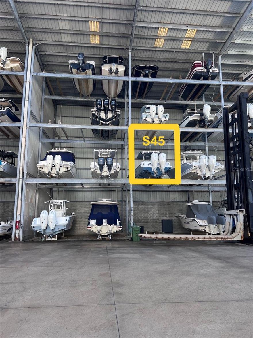 Own your own rack at beautiful Gulf Harbor Marina on the intercoastal waterway in Nokomis just a short boat ride to the Venice jetty and out to the gulf. Just before the Nokomis beach bridge, the marina sits between Pelican Alley and Pop's restaurants. There is a dockside store with gas, bait, drinks, ice, and more, a service department and ships store. Buy for your own boat or for an investment; easy to rent. This rack is 2ND up, dimensions are 15' W X 40' D X 15' H. The maximum vessel dimensions for this rack are 14' W X 40' D X 13.6'. The monthly maintenance fee is $404.