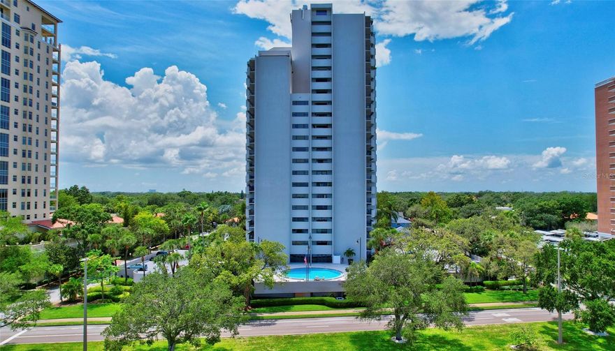 One or more photo(s) has been virtually staged. Live the penthouse lifestyle! This Pinnacle Penthouse has a one-of-a-kind private 1,200+ sq foot outdoor living space overlooking the Bay on Bayshore Blvd.  The condo features 2 bedrooms, 2 baths, with a second floor loft which can be used as a third bedroom and leads to the rooftop terrace. Two large balconies have water views from every angle. Utilities included with rent are water, Wi-Fi, basic cable, and trash. Tenant only pays electric (TECO). 12 month minimum lease.  Pets okay with deposit. Updates include open-style kitchen with marble and quartz counters and floors, hurricane rated sliding glass doors on all balconies and rooftop, electric hurricane shutters, stainless steel appliances, and an in-unit side-by-side laundry. The 16' x 15' master suite has a balcony entrance, oversized tub, granite shower with multiple shower heads, gold fixtures and granite countertops. The master toilet has a bidet. Lots of clothes and shoes? Well there are 4 master bedroom closets with plenty of storage. The second bedroom is also very large at 15' x 15' with a closet and it's own private sunset balcony. The penthouse has 3 assigned parking spaces which is very rare, 2 assigned spaces next to each other in the underground garage and 1 outside reserved space on the surface lot near the building entrance.  There is an abundance of guest parking as well, since you will likely be entertaining at your home with penthouse rooftop parties especially for Gasparilla! Other amenities include a community pool overlooking Bayshore Blvd and recently updated fitness equipment in the workout rooms. The Pinnacle has a Community Room for private parties, community social gatherings and Board meetings, plus 3 guest suites available to rent for $75 per night, and a Bayshore Room overlooking the community pool and Bayshore Blvd for socializing. The Pinnacle has a full-time property manager from the top-rated management company FirstService Residential. The Pinnacle also has some of the friendliest and most helpful security officers on Bayshore paired with 24 hour recorded video surveillance.  Building entry is with a key fob or your fingerprint in the biometric reader. Fido needs a secure place to do his business and play?  The Pinnacle is pet friendly and has a fenced dog park. Conveniently located near many popular South Tampa restaurants including Mad Dog's & Englishmen, Caffe' Paradiso, Guac n' Cheese, and Pinto Thai.  MacDill Air Force Base is five minutes to the south of the Pinnacle. Enjoy the Bayshore lifestyle with walking, biking, rollerblading, photography etc. The Pinnacle is in the highly desirable Plant High School District. Make this unique Pinnacle Penthouse your dream home! Lease with option to buy available.