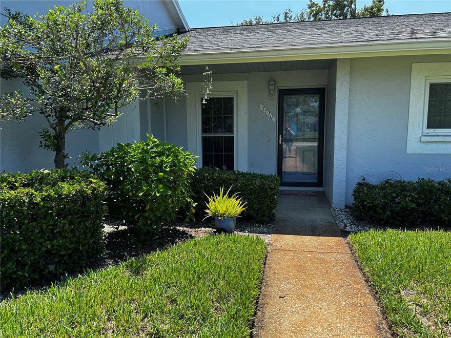 Move in Ready. Fully furnished, 2 bedroom, split plan with 2 full bathrooms in desirable Beacon Woods.  55 Plus Golf Club Community.  Enjoy backyard privacy with views of the natural wooded area. Great room  with dining and living room combined. Inside laundry room with washer and dryer included. Updated Hurricane Impact windows installed 2023.  Condo fees $465 monthly that cover basic cable, insurance on the building, roof, lawn maintenance, water, sewer, trash and escrow reserves.  Active clubhouse with a heated pool, lighted tennis courts, bocce ball, shuffleboard courts and many more amenities.  One small pet allowed.  Close to hospitals, medical facilities, beaches, Tampa entertainment  (Busch Gardens, Lowry Park Zoo, Cruise Lines Port and Tampa International Airport)