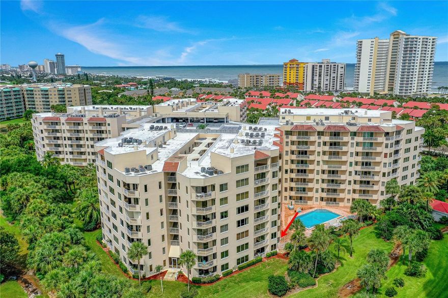 Make Your Florida Dreams a Reality in this Stunning TURN-KEY 2BD/2BA Condo! Nestled between the serene Halifax River and the breathtaking Atlantic Ocean, this pristine 1st-floor unit offers the ultimate resort-style living. The condo is light-filled, impeccably clean, Tastefully Updated and available partially furnished, if desired, making it completely move-in ready. Overlooking 1 of 2 Outdoor Pools with direct access via Huge Covered Porch, this tranquil home boasts a spacious layout, ample storage, and elegant Luxury Vinyl Plank flooring throughout. Primary Suite is enormous with WIC & Ensuite Bath featuring Double Vanity, Soaking Tub & Separate Step-In Shower. The convenience of a full-sized laundry within the unit adds to the ease of daily living. One of the standout features of this condo is the convenience of parking almost directly outside your door, making access a breeze. Cloverleaf South is renowned for its exceptional amenities and its unbeatable location-situated perfectly between the Halifax Intracoastal River and Atlantic Ocean. Building is financially strong and exceptionally maintained. LOW HOA Fees are ONLY 598.46/Month in 2025 and going DOWN to 559.59/Month in 2026. Residents enjoy an array of fantastic options, including 3 pools (two outdoor resort-style and One other an indoor heated pool with a spa and sauna), a fully-equipped gym, a library, a social room, and a dedicated bicycle storage room. With a part-time on-site manager, 4 member Maintenance Crew and a welcoming community, you'll feel right at home. Less than a 10-minute walk to the iconic World's Most Famous Beach, you'll also be close to shopping, dining, tennis, pickleball, golf, Publix, dog parks, and much more. Plus, the City's motto "Life is Better Here" couldn't be more true!
Don't miss out on the opportunity to live in a place where every day feels like a vacation. Pets are welcome here too - 2 pets, total weight 20lbs or less. No renting for first 3 years. Schedule your showing today! See list of Updates, Milestone & SIRS reports attached