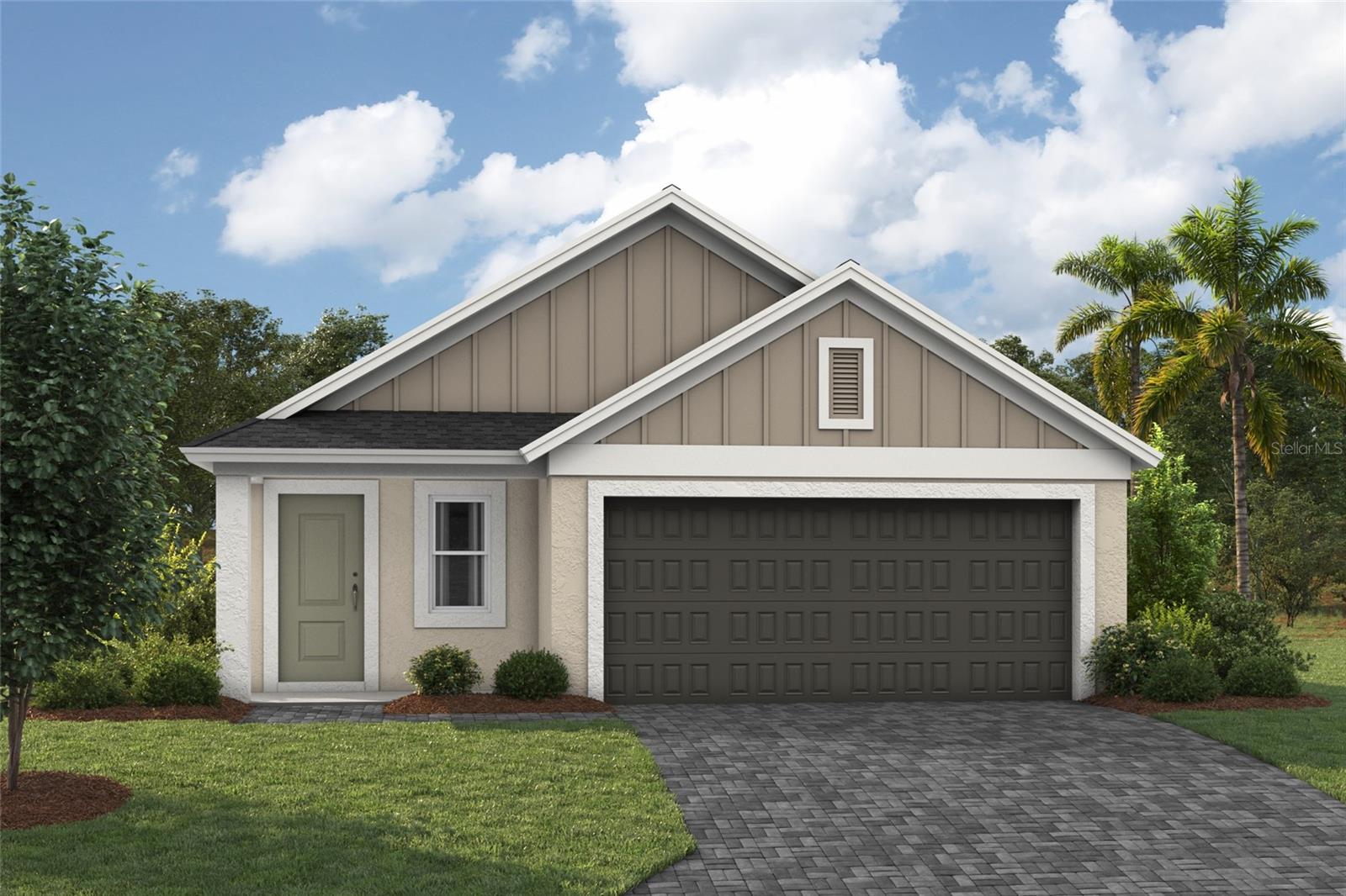 Under Construction. "The Bismark is a single-story floorplan with a 2-car garage. You’ll find the laundry room conveniently located in the foyer. The foyer flows into an open-concept kitchen, dining, and living area, perfect for both everyday living and entertaining. The seamless transition from these spaces to the covered lanai allows for easy indoor-outdoor living. Off the kitchen, two well-appointed bedrooms share a bathroom, providing comfort and privacy for family members or guests. Tucked away at the back of the house, the owner's suite offers a peaceful retreat with a spacious bedroom, a luxurious bathroom, and a generous walk-in closet.
Experience the charm of country living with all the conveniences of the city at Cherrywood Preserve, a 55+ gated community. This golf cart friendly community in Ocala, FL offers boldly unboring new homes right next to the Market at Cherrywood: a short ride from groceries, restaurants, shopping, and Interstate 75. Homeowners have access to a variety of amenities including a lap and lounge pool, jacuzzi, fitness center, billiards room, horseshoes, shuffleboard, bocce, basketball and pickleball courts. Stay connected with neighbors through a lively social calendar and enjoy year-round gatherings in beautiful indoor and outdoor spaces.
Images shown are for illustrative purposes only and may differ from actual home. Completion date subject to change.
