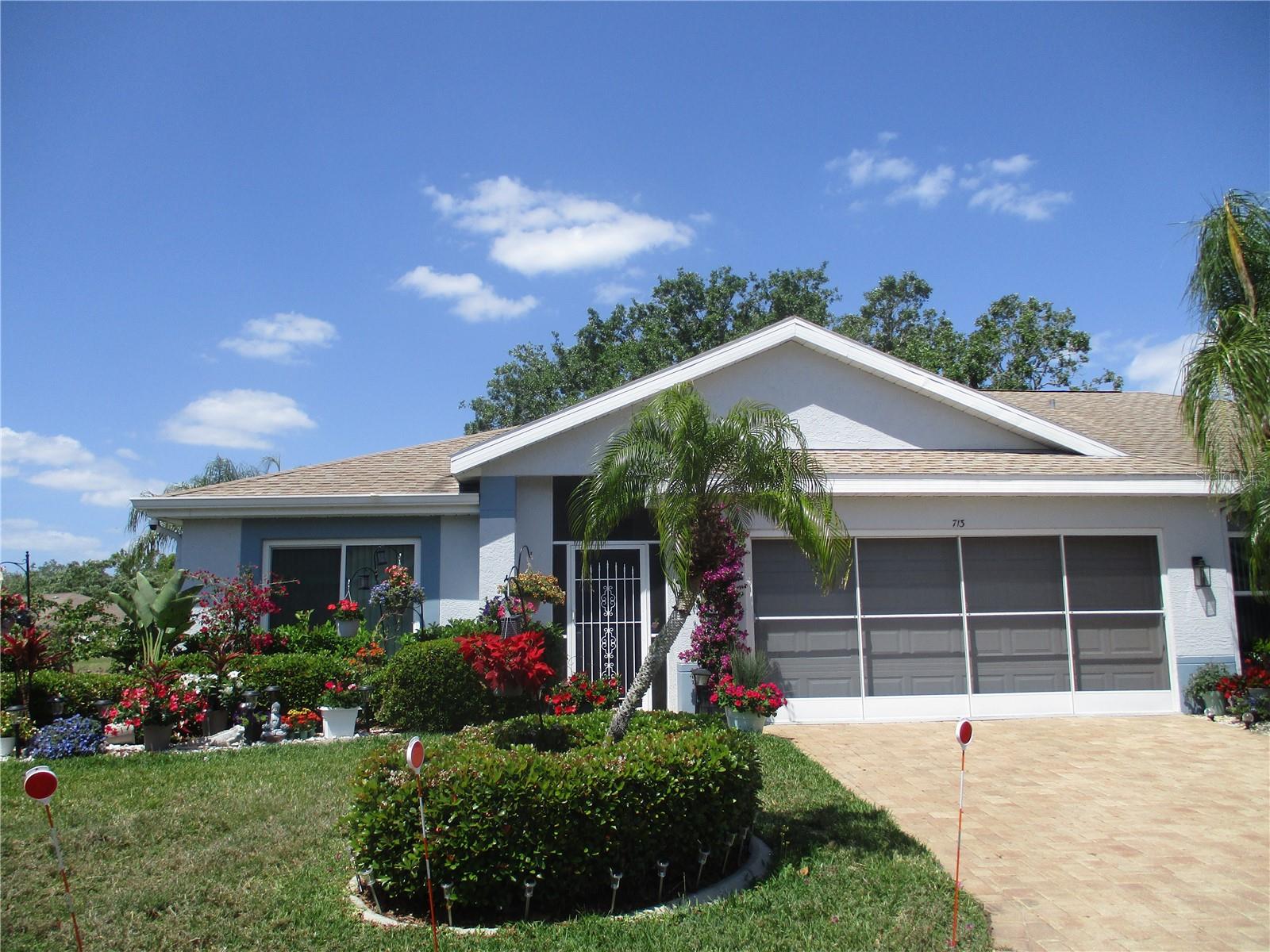 ANNUAL LEASE ONLY. AVAILABLE AUGUST 1. Enjoy retirement living in this beautiful 2 bedroom, 2 bath condo with a 2 car garage and bonus room. There is easy care ceramic tile throughout. The kitchen is equipped with a ceramic top stove, built in microwave, side by side refrigerator with ice and water in the door, dishwasher, disposal, deep pot drawers, 42” cabinets, closet pantry and an eating space. A washer and dryer are conveniently located in a closet in the kitchen. The master bedroom/bath has a walk in closet, step in shower with grab bar. raised vanity and comfort commode. The hall bath has a tub with a grab bar and comfort commode. Enjoy the view of the pond from the air conditioned bonus room. Central heat and air as well as ceiling fans in the living room, bedrooms and bonus room will keep you comfortable all year round. Hurricane shutters, a screened garage and garage door opener complete this lovely home. Water, cable TV, internet, lawn care and pest control are included in the rent. No pets and no smoking.