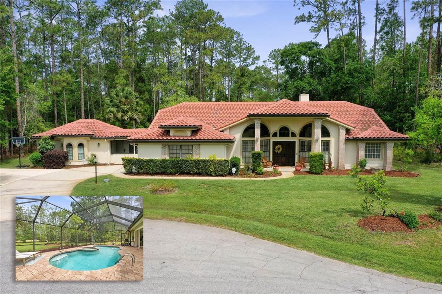 Welcome to your private retreat in the sought-after Cypress Knoll community of Palm Coast! Tucked away on a quiet cul-de-sac, this unique property at 30 Erickson Place sits on an oversized double lot, offering exceptional privacy with a natural wooded backdrop—while still backing to the Cypress Knoll golf course.
This well-maintained home features 3 spacious bedrooms plus a dedicated in-law suite, ideal for extended family, guests, or even potential rental flexibility. The layout provides both comfort and versatility, with plenty of natural light and inviting living spaces throughout.
Step outside to enjoy your screened-in pool, perfect for relaxing or entertaining in a peaceful, private setting surrounded by mature trees. While the home is situated on the golf course, the lush greenery creates a secluded atmosphere without direct visibility from the house.
Additional highlights include a newer tile roof (just 3 years old) for added peace of mind, and the rare benefit of a double lot—providing extra space, privacy, and future potential.
If you're looking for a home that combines flexibility, privacy, and a prime location, this one is a must-see.