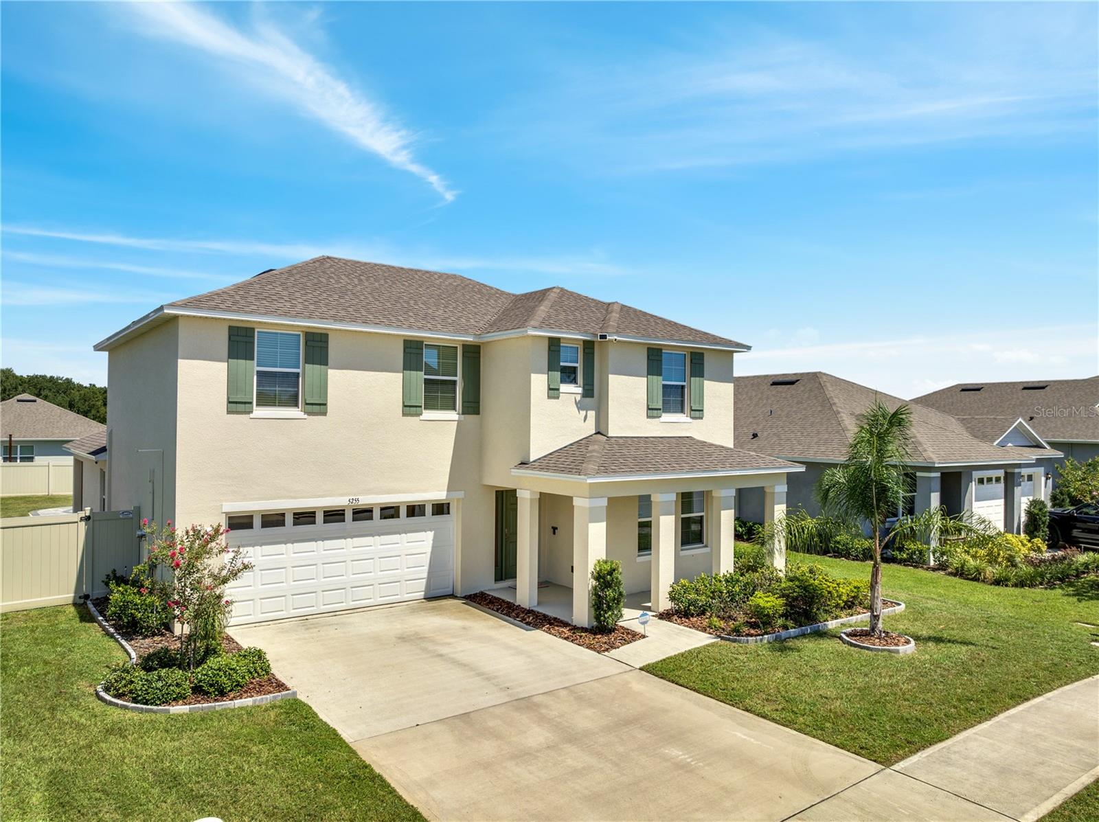 Discover the upgraded McGraw by Dr. Horton, a move-in ready, well-kept home that offers more value than most. Thoughtfully designed for comfort and smart living, this spacious residence features oversized closets and generously sized rooms throughout. The kitchen includes an oversized pantry and granite countertops in all bathrooms, with a washer and dryer conveniently located on the second floor. The larger master suite is designed for relaxation, featuring his-and-hers closets and double sinks in the bath. A PRIVATE MOTHER-IN-LAW suite offers a secluded setting, perfect for guests or multigenerational living. A versatile loft upstairs provides extra living space, while a downstairs den offers a flexible option for a home office or additional room. The home also includes a Lorex camera system with DVR, Ring doorbell, smart home capabilities, a water softener, and blinds throughout. Enjoy outdoor living with a fully fenced-in yard for added privacy, an extended paver patio, a welcoming front porch, and a tastefully extended fireplace that adds warmth and character-built in August 2024. With storage galore, quality finishes, and features that go above and beyond, this home is a true standout. Enjoy a lifestyle that blends convenience and charm with features like a cabana, oversized lots, and open green spaces. This vibrant community offers a sparkling pool, playground, and walking nature trails, all surrounded by a natural landscape. Stay connected with available Quantum Fiber Internet and “Home is Connected” smart home technology. Stainless steel appliances add modern comfort, while nearby historic downtown, shopping, and dining are just minutes away. Convenient sidewalks throughout make it easy to explore and enjoy everything this beautiful neighborhood has to offer.