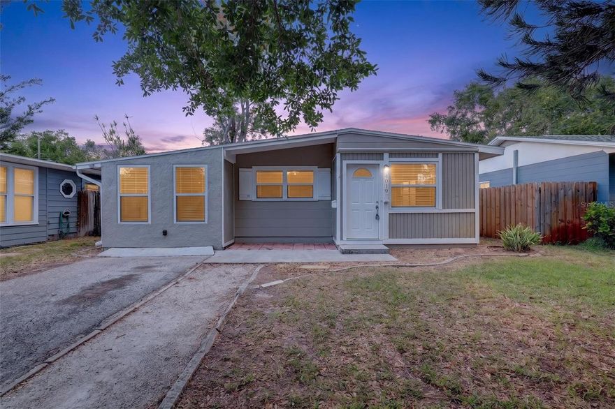 Tucked back on a tidy tree lined street, you'll find this adorable move-in ready home.  The split floor plan offers an owner's wing with a spacious bedroom, full bath and an oversized laundry room with plenty of storage.  You'll love the kitchen, dining and living room area, they are all spacious and bright with a welcoming personality.  All of your favorite people will love visiting and there is room for everyone.   The updated kitchen is an exceptional heart to this home with white cabinets, updated countertops and stainless appliances.  The breakfast bar is a fantastic addition making meal service or family gatherings easy breezy.   Take a seat for a quick bite or use it for buffet service for parties.  Two additional bedrooms and a second full bath round out the floorplan of this home.  Head outside to a fenced back yard just right for kids, pets, yard games or BBQ's.  The convention location means that most of your daily needs are just minutes away. Welcome Home! This home has been virtually staged for your enjoyment!