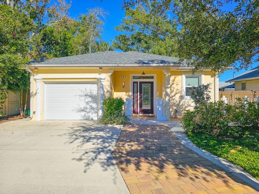 Just steps from the River!  This Holy Hill Gem is idyllic for enjoying walks through this historic riverfront neighborhood on the Halifax with well kept parks and docks. The excitement and attractions of Daytona Beach, which can be seen from the Holly Hill shores, is just a short drive over the bridge. A U.S. Pickleball Tournament location is less than a mile away, please visit this link by copying and pasting from inside parenthesis (Pictona - Welcome to Pickleball Paradise!). Ormond Beach is easily accessible via a pleasant drive north on Beach Street, where you’ll find one-of-a-kind shops, galleries and eateries, plus beach parks for easy access to the Ocean. You will LOVE living here!  This newer home, built in 2019, has many updates, welcoming you in from a covered front porch graced by a leaded glass front door. A beautiful kitchen with granite countertops and solid wood cabinetry is open to the dining and living area, creating a spacious feel with plenty of light coming through the sliding glass doors. There is a primary bedroom with an ensuite bath, 2 more bedrooms with a shared bath and an inside laundry closet with a full-size washer and dryer, side by side. A one car garage offers extra storage. The lovely yard with a variety of flora is fully fenced around the sides and back, lushly landscaped with Florida native plants. This provides a private oasis in the backyard, with a concrete pad for outdoor furnishings and paver walkways. Ready for some exercise, socializing and a little competition? Pictona Pickeball is the 3rd largest pickleball campus in the US, and right here in Holly Hill. A must see fun location, and opportunity, priced right!