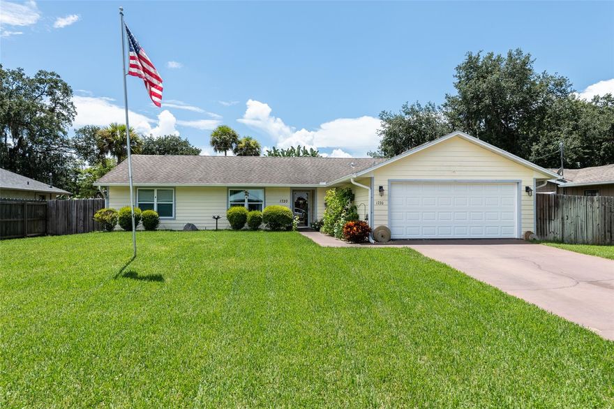 Beautiful 3 bedroom 2 bathroom home with screened in, heated, in ground pool. This home features a recently remodeled kitchen with Corian counter-tops and stainless appliances, impact windows (2015), brand new dinette with butler's pantry, and living room with sun tunnels and new built in bookcase. Through the living room French doors you will enter your Florida room overlooking the gorgeous pool and fully fenced private backyard with 8 x 10 shed. The spacious two car garage includes a hook-up for generator. This home is a short drive to the world-renowned beaches of New Smyrna Beach, about 45 minutes to Cape Canaveral and about an hour drive to the Orlando area theme parks. ;Water: City