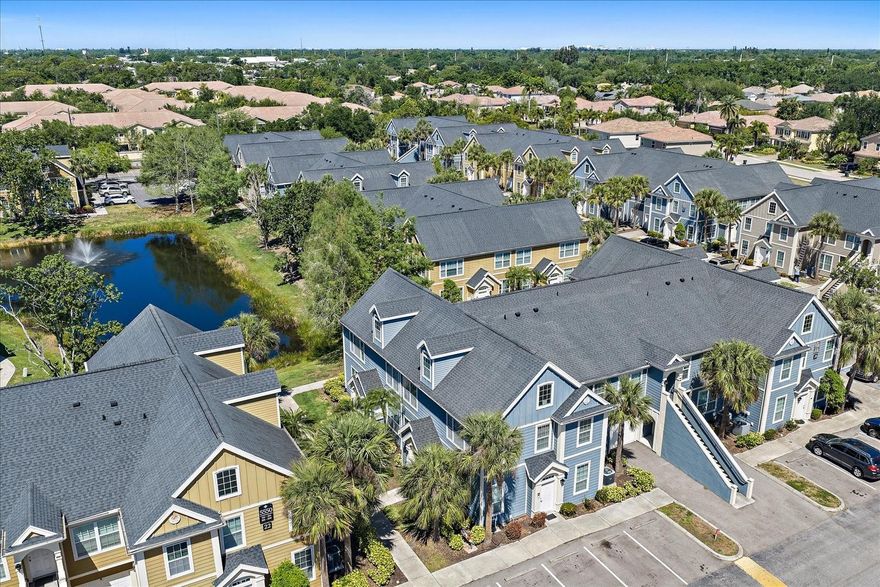 Located behind the gates of Admirals Walk in Sarasota’s desirable 34233 area, this second-floor residence offers an exceptional blend of space, natural light, and resort-style community amenities. A standout feature is the private detached one-car garage, an amenity that is seldom included with condominiums in this price range.

Inside, the home welcomes you with dramatic 16-foot ceilings and expansive windows that fill this bright end unit with natural light. The spacious floor plan includes two bedrooms, two bathrooms, and 1,316 square feet of living space, with both bedrooms featuring large walk-in closets, another feature not often found in comparable condos.

One of the most distinctive elements of the home is the open third-level loft, creating an airy architectural feel as the main living area opens upward. This versatile space can easily serve as a home office, playroom, media room, studio, guest sleeping area, or fitness space, offering valuable flexibility for today’s lifestyle.

The kitchen features an eat-in bar with seating for four, a pantry, and a GE, Whirlpool, and Frigidaire appliance package including refrigerator and built-in microwave. The primary suite includes an ensuite bathroom with dual access, allowing entry from both the bedroom and the main living area for added convenience.

Recent updates provide peace of mind, including AC (2023), water heater (2026), roof (2017 per wind mitigation report), fresh interior paint, and brand-new vinyl flooring installed April 2026.

Residents of Admirals Walk enjoy the benefits of a gated community with resort-style amenities. The community clubhouse serves as a central gathering place for social events, while the heated swimming pool provides year-round enjoyment. Additional amenities include tennis courts, a fully equipped fitness center, beautifully landscaped grounds, and walking paths ideal for residents and their pets.

Pet owners may have up to two pets with a maximum weight of 65 pounds each. Leasing is permitted twice per year with a minimum seven-month lease and no waiting period, providing flexibility for seasonal owners or investors.

Admirals Walk offers a peaceful setting while remaining exceptionally convenient to everything Sarasota has to offer. Located just minutes from the south bridge to Siesta Key, residents enjoy easy access to the world-renowned beaches, restaurants, and village atmosphere. Interstate 75 is also nearby, making travel north and south along Florida’s Gulf Coast quick and convenient.