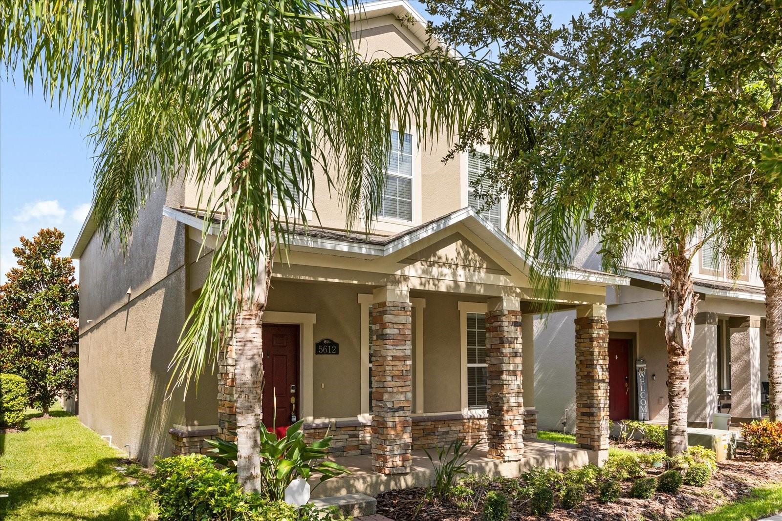 Welcome to your new home in Signature Lakes, one of Winter Garden’s most sought-after communities, offering resort-style amenities and an unbeatable location just minutes from Downtown Winter Garden, Hamlin Town Center, and top-rated schools. This beautifully maintained two-story, 3-bedroom, 2.5-bathroom single-family home offers a thoughtful layout designed for modern living. An inviting front porch sets the tone, while the two-car rear-entry garage and private courtyard create a unique and functional outdoor space. Inside, the open floor plan features ceramic tile throughout the living room and kitchen, with a separate dining room perfect for gatherings. The kitchen is a chef’s delight with granite countertops, stainless steel appliances, a pantry, and a breakfast bar for casual meals. All bedrooms are located upstairs, including a tranquil master suite with an enormous walk-in closet and a spa-like bathroom featuring dual vanities, a soaking tub, and a separate shower. Residents of Signature Lakes enjoy access to community pools, playgrounds, scenic walking paths, parks, and nearby lakes for boating or fishing. With exterior maintenance included, you can enjoy carefree living in an incredible Orlando-area location—schedule your tour today before it’s gone!