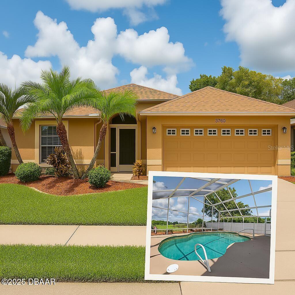 Deal of the Year! Located in the highly desirable Waters Edge community, this beautiful POOL HOME offers the best of Florida living in one of Port Orange's top-rated school districts, zoned for Spruce Creek High and just a short walk to the family park, elementary, and middle schools. This home welcomes you with a bright, split-bedroom floor plan featuring durable tile and laminate floors—no carpet here! The flexible bedroom adjacent to the owner's suite is perfect as a nursery, office, or a cozy fourth bedroom with easy access. Two more spacious bedrooms and a full bathroom are thoughtfully placed near the front of the home. The island kitchen is a chef's dream, offering ample cabinet space and a smart layout for all your cooking needs.
A convenient kitchen closet hides a full-size stackable washer and dryer, just two years young. The refrigerator is also two years old, while the range, microwave, and dishwasher were all updated in 2019. Peace of mind comes with a 2019 ROOF and HVAC system, plus a NEWER water heater. Step outside to your private backyard retreat, where the pool and covered porch create a perfect spot for relaxing or entertaining. With no homes behind you and crisp white PVC fencing on both sides, your privacy is guaranteed. There's plenty of room for gardening, outdoor fun, and cozy evenings by the fire pit under the stars. This home truly offers the complete Florida lifestyledon't miss your chance to make it yours!
