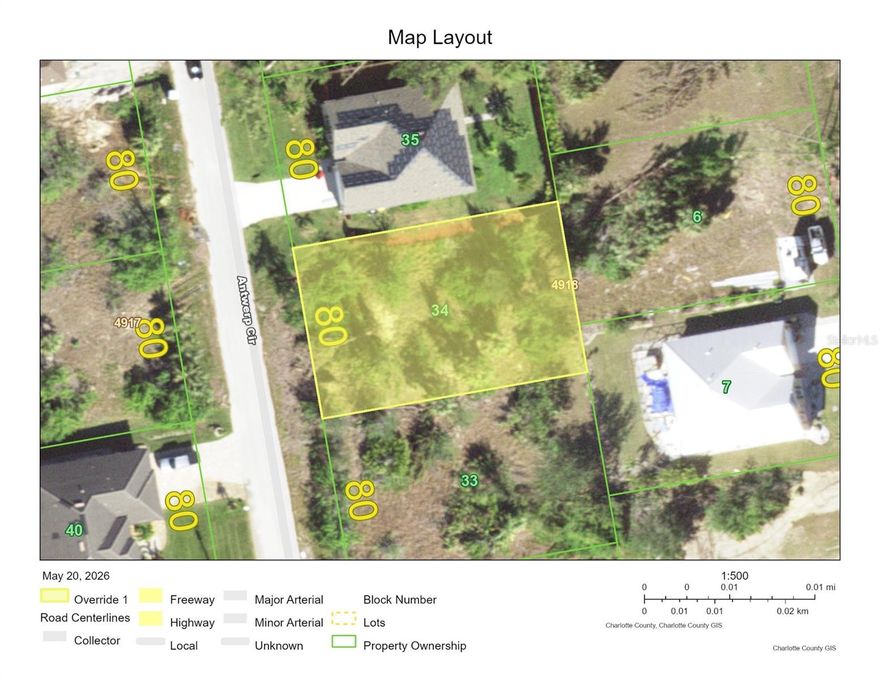 Tucked away in the premier deed-restricted community of South Gulf Cove, this exceptional 10,000-square-foot (.23-acre) residential lot at 8409 Antwerp Circle offers a perfect canvas for your Florida dream home. The property features standard dimensions of 80x125 feet with 80 feet of road frontage and is conveniently located on public water and sewer. According to the Charlotte County Permit Boundary, this lot is not located in a Scrub Jay review area, simplifying the building process for any future owner. For those seeking even more space and privacy, the adjacent property at 8401 Antwerp Circle is also available for sale separately, providing a rare opportunity to acquire a double lot. South Gulf Cove is a rapidly growing community that manages to maintain a sense of seclusion and privacy while remaining close to the area's top restaurants, shopping centers, and several championship golf courses, all located within a short drive. Residents enjoy an unparalleled outdoor lifestyle with access to a community boat ramp, San Domingo Park located right down the street, and a growing network of sidewalks perfect for scenic walks through the neighborhood. The property is ideally positioned for beach lovers, with the pristine sands of Boca Grande and Englewood Beach just minutes away, offering some of the most beautiful sunsets in the state. Sports enthusiasts will appreciate being approximately 15 to 20 minutes from Charlotte Sports Park, the spring training home of the Tampa Bay Rays. This location also provides excellent connectivity for commuters or travelers, sitting just 30 minutes from I-75 for easy access north and south throughout Florida. Don’t miss this incredible opportunity to secure your piece of paradise and build the lifestyle you desire and deserve today!