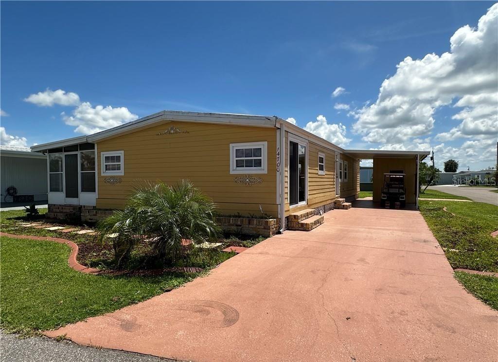 Excellent investment opportunity in this corner-lot home located in a premier 55+ Gulf-access, riverfront co-op community - SHARE INCLUDED! Property features 2 bedrooms, FLEX Room/Den and 2 bathrooms, Large owners suite with walk in closet. While the property sustained damage from Hurricane Ian, it has been remediated and cleared out. Other key upgrades include updated PVC plumbing, Miami Dade-rated windows &doors, Hardie Board exterior over Tyvek insulation & 5/8 inch sheathing plywood, a screened lanai, and 2 oversized driveways with parking for4+ cars and enclosed utility shed. This resident-owned community is designed for the active Florida lifestyle. Enjoy two pools, hot tub, fitness center, tennis, pickleball, bocce, shuffleboard, and basketball courts. Spend evenings watching sunsets at Palm Point Park’s 9-acre waterfront preserve, or take advantage of the 81-slip marina with boat & kayak launch for direct Gulf access through Lighthouse Marina. Whether you’re an investor ready to renovate or a buyer seeking an affordable entry into Southwest Florida waterfront living, this home offers both potentialand lifestyle. SOLD AS IS, CASH ONLY. No pets allowed.