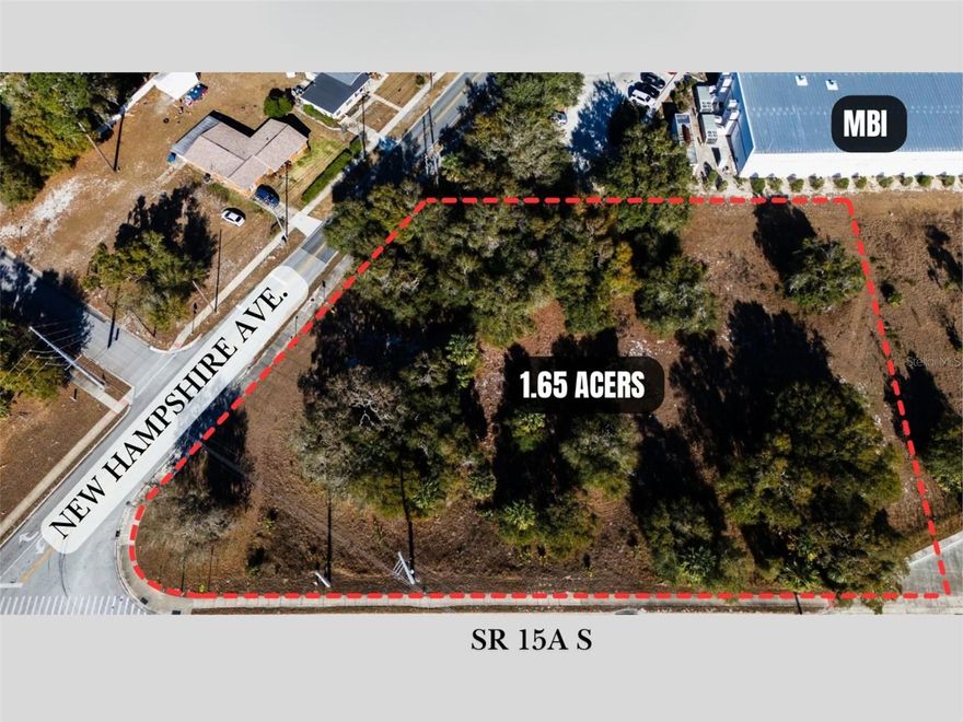 Great business opportunity to purchase these highly visible lots.  This is one of 2 lots available. The adjacent/contiguous lot is available for $454,900 and is 1.74 +- acres.  Purchase both lots together for $874,900. Perfect for small strip center/plaza for various retail and services in high traffic corridor.  This lot is at the corner of West New Hampshire Ave and SR15A. The zoning is B-4C which permits a wide variety of uses.  The contiguous lot is at the corner of W Beresford Road and SR15A.