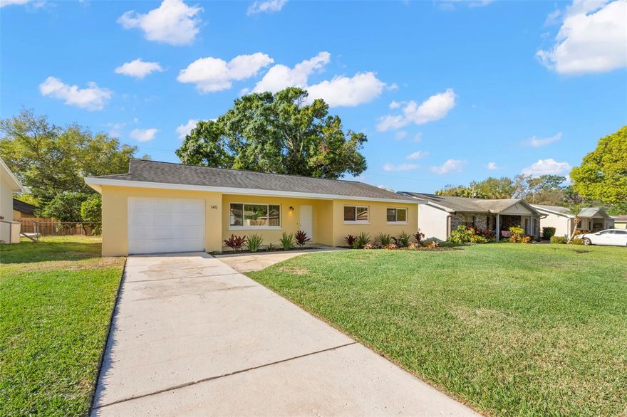 HIGH & DRY, Three bedroom, two full bathrooms, one car garage, block home!  Perfectly located just minutes north of Downtown Safety Harbor, perfect distance to bike or walk to downtown.  Updated kitchen and bathrooms, with custom tile work, granite countertops and stainless steel appliances and many other updates throughout.  This home has been well cared for and sits on a large lot, with tons of room to expand the outdoor living space with a beautiful pool and living area!