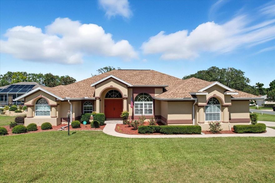 STOP AND SMELL THE ROSES WHILE YOUR AZALEAS ARE ABLAZE!… Adorning this 2006 Rusaw built pool home, which has been owned by the same family for 20 years, is a well-manicured, park-like landscape that exudes FLOWER POWER. From the beautiful, sweet smell of roses that greet you at the front entry, to the blooming azaleas in all their glory that surround the pool, to the long-lasting visual interest of the crepe myrtle’s crinkled little petals and exfoliating bark, and the ‘OH SO FLORIDA’ meticulously placed palm trees, the curb appeal is in a league of its own! Decorative curbing and irrigation system are added for good measure. Among the hills and dales of Laurel Ridge, this 3 BD/2 BA plus study, pool home sits on a pie shaped .3acre corner lot. The architectural columns and arches, along with the eyebrow windows nicely complement the exterior’s visual appeal. The interior has bragging rights of its own, with the open floor plan’s high vaulted ceiling, neutral color palette and hardwood floors. The living room features banded plant shelves and a 3-panel stacking slider that opens to the covered lanai which boasts a recently rescreened 2022 enclosure and solar heated pool w/ salt system and Navigator pool vac. The formal dining room with chair rail and a study with double French doors and large walk-in closet round out the front of the home. Towards the back of the home, the kitchen is a cook’s delight with wood cabinets, Corian countertops, stainless steel appliances, breakfast bar and walk in pantry. A breakfast nook with a fused “Fishbowl” glass window overlooks those amazingly vibrant azaleas that bloom twice a year, and plantation shutters add a touch of class. Smelling the roses all day can be exhausting, so good thing you have the perfect bedroom suite to retire to. The master bedroom features a tray ceiling, sitting area, slider to the lanai and 2 large, walk in closets while the ensuite boasts dual sinks, tiled walk-in shower, private water closet and linen closet. Roof replaced in 2021, HVAC in 2020 and water heater in 2024. The Twisted Oaks Golf Course known for its uniquely sculptured course with rolling landscape, sloping greens and strategically placed twisting oaks surrounds the community, while the community pool and clubhouse are the gathering spots for neighbors who have become friends. Conveniently located, less than 3 miles from the Beverly Hills Community Park, the Boys & Girls Club, public library, Lake Beverly and medical facilities. Shopping at Citrus County’s BRAND-NEW RETAIL HOTSPOT, The Shoppes at Black Diamond is only 10 minutes away and all the rave! A FREE 1-year HOME WARRANTY for peace of mind is OFFERED to the Buyer!