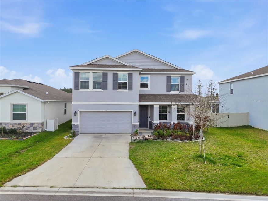 Welcome home. Practically new 2023 built. Open concept, with two bonus rooms, 2,738 heated sqft. a Pond view, cameras system, perfect for primary or investment. While new construction nearby may still be underway, this home stands out with valuable upgrades already completed: including a fully fenced backyard with fruit trees, screened-in lanai, energy efficient with leased solar panels. North Park Isle is located in Plant City, right off Sam Allen Rd and North Park Rd, less than a mile from I-4. Conveniently located between Lakeland, Orlando, and Tampa, you'll find endless entertainment options within both of the major surrounding cities, while enjoying a quiet, rural feel. North Park Isle features D.R. Horton Express series homes that include extended tile in the main living and dining area, a stainless-steel appliance, granite countertops in the kitchen, all concrete block construction on the 1st and 2nd stories, and Home is Connected with builder D.R. Horton's Smart Home system. Don't miss out on the opportunity to call this beautiful home your own. Schedule your appointment today!