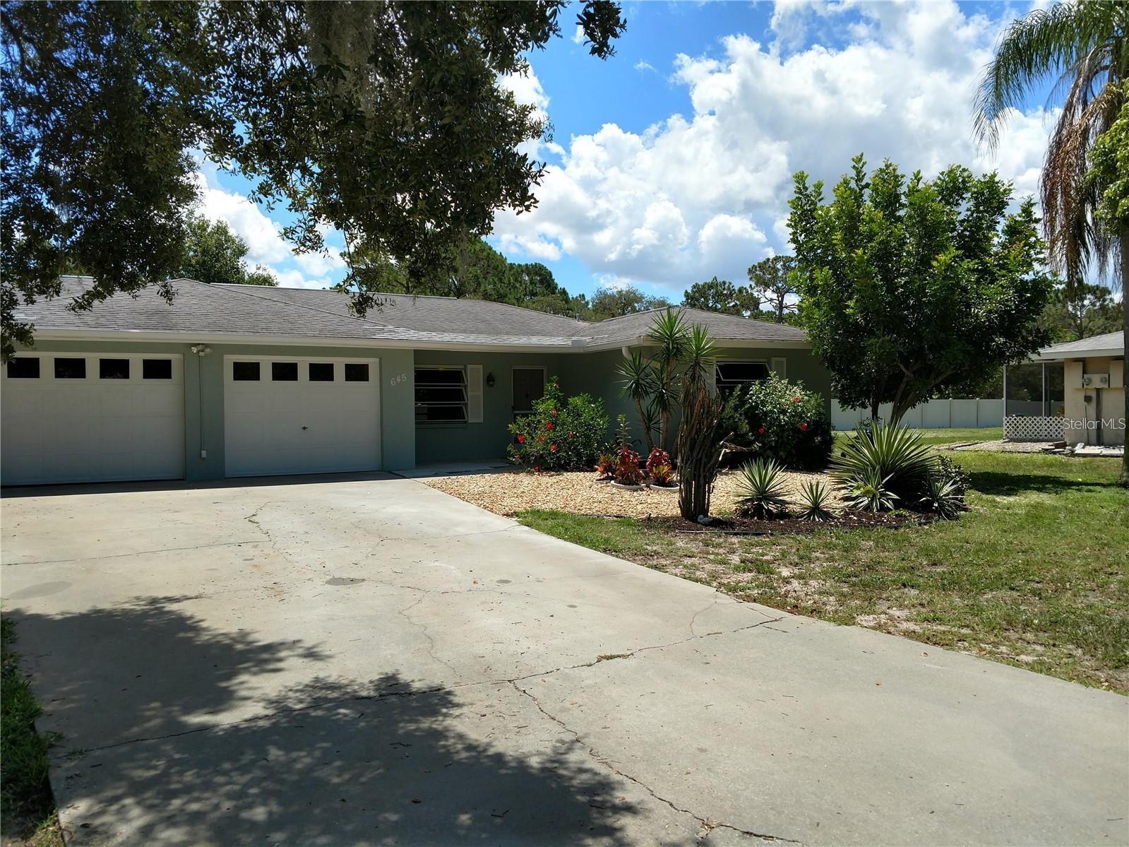 Furnished annual rental, great shape, new furniture. 2 bedroom, 2 bath with a screened lanai off the living room and the master bedroom.
inside utility room and a one car garage. This is a half of a duplex, owner lives in the other side but not full time. Nice private Cul-de-sac Street.