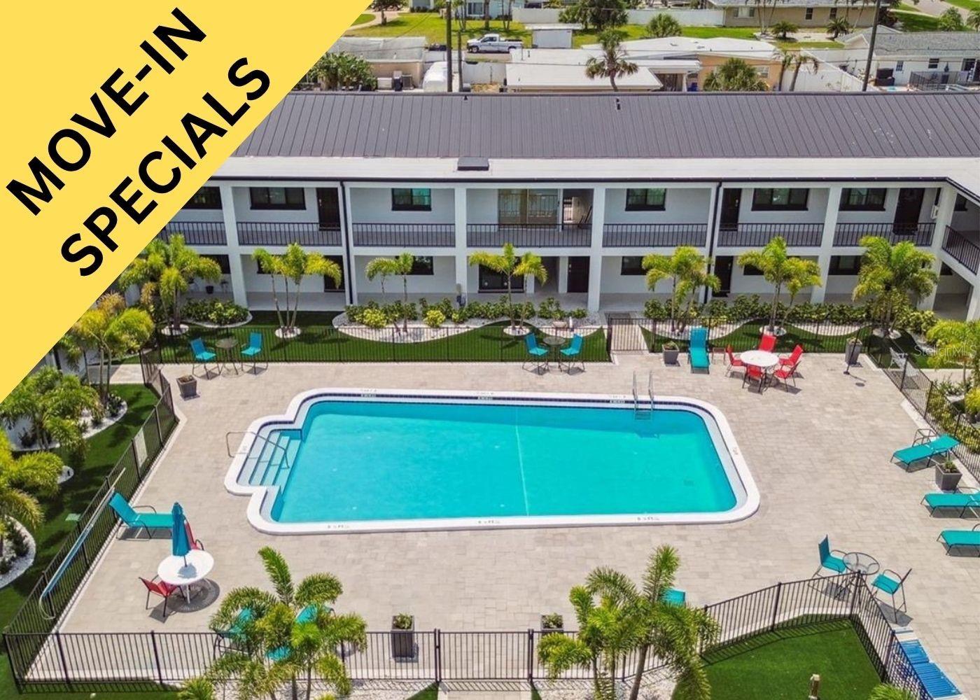 What’s better than living where others vacation? Welcome to Bella Blu, where luxury apartment living meets the charm of coastal life just minutes from world-famous Belleair Beach. Completely renovated with thoughtful, high-end touches and exceptional management, Bella Blu offers a true retreat to call home. Step inside this 2 bedroom 2 bathroom 1,050 sqft home to find sleek tile flooring, elegant crown molding, and a kitchen designed to impress with beautiful quartz countertops and ample storage. The bathrooms are a standout feature, showcasing stunning designer floor-to-ceiling tilework and seamless glass shower enclosures for a spa-like experience. Each apartment comes equipped with the convenience of in-unit laundry, and there’s also a community laundry facility on-site. Spend your days lounging by the sparkling community pool or stroll over to the nearby shops, cafes, and restaurants—Bella Blu offers true walkable living. Residents enjoy assigned parking, with optional covered carports available for a monthly fee. Perfectly positioned at the foot of the bridge to the beach, Bella Blu invites you to embrace the ultimate in Intercoastal living. Live like you’re on vacation every day—come home to Bella Blu.