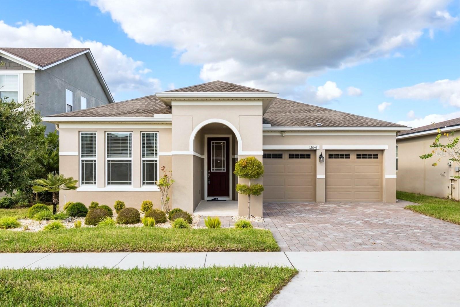 Modern Lakefront Home with Resort-Style Amenities | Lake Nona Area
Welcome to your new home, a stunning lakefront residence offering a seamless blend of style, comfort, and tranquility in the heart of Orlando’s Lake Nona area, one of Orlando’s most desirable Lake Nona communities. This 2,470 sq ft single-story home, built in 2021, has 4 Bedrooms, 3 full Bathrooms, and 2 car garage and 1 flex room. This home features an open-concept design perfect for modern living. The elegant kitchen boasts 42-inch soft gray cabinets, quartz countertops, stainless steel appliances, and a large island overlooking the dining and living spaces filled with natural light. The spacious owner’s suite includes a walk-in closet, double vanity, and frameless glass shower, while the additional bedrooms provide comfort and privacy for family or guests. With tile flooring throughout the common areas, an epoxy-finished garage, and manicured landscaping, every detail of this home reflects pride of ownership. Step outside to a screened lanai with serene lake and conservation views, ideal for morning coffee or evening gatherings. Enjoy breathtaking water views, contemporary finishes, and access to resort-style amenities including a luxurious clubhouse, sparkling pool, fitness center, and scenic walking trails.Located minutes from Medical City, Lake Nona Town Center, top-rated schools, and major highways, the new Innovation high school is few minutes away, this property offers both elegance and convenience — the best of Florida living awaits.