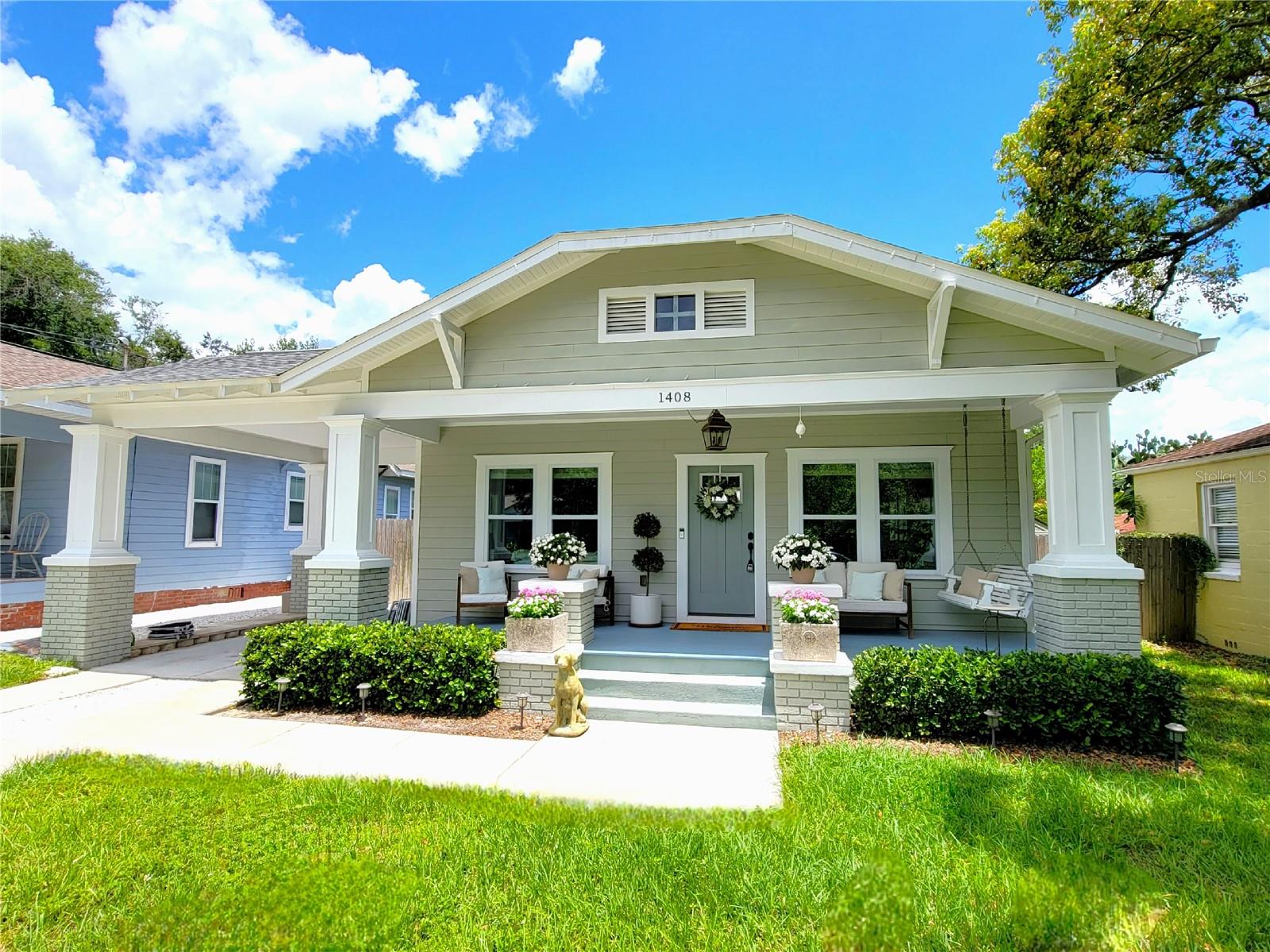 Located in the highly sought after Seminole Heights community of Hampton Terrace, this bungalow offers three bedrooms and two bathrooms! This home was built to perfection with all of the adored characteristics of a 1920s home and all of the modern touches of new construction! The large front porch is the perfect setting for a relaxed evening and a perfect entrance for this gorgeous home. Walking in you will fall in love with the character of this home from the beautiful hardwood floors to the built-ins and tasteful lighting. Two sizable guest bedrooms share a large bathroom with honeycomb tile flooring and a shower/tub combo with modern subway tile. The open kitchen is a chef's dream with solid wood shaker style cabinets with soft close drawers/doors, granite counter tops, gray subway tile backsplash, a huge 7' granite island that can seat up to 6 with pendant lighting, stainless appliances including a gas range & full height kitchen pantry cabinet. A beautiful family room in the rear of the home features gorgeous wood beams giving the home such a warm and welcoming feeling. The large primary suite features an oversized walk-in closet and an en-suite bathroom with a double vanity and a large walk-in shower. Stepping into the backyard you will fall in love with the back porch providing additional relaxation space and the perfect setting for those gorgeous Florida sunsets. A large storage shed is available for tenant use. This home is equipped with solar panels for extra electricity savings! Pets are welcome at the owner's discretion. In addition to the advertised base rent, all residents are enrolled in the Resident Benefits Package (RBP) for $50.00/month which includes HVAC air filter delivery, credit building to help boost your credit score with timely rent payments, utility concierge service making utility connection a breeze during your move-in, and much more! More details upon application. Schedule your showing today! Pets welcome. Occupied and Available 09/14/2025!