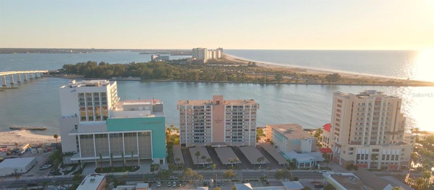 AVAILABLE NOW! LARGE BEACH FRONT CONDO, 1111 sq. ft., 1 br./1.5 baths. Spectacular city and water view from 10th floor and a huge balcony. Variety of restaurants, bars, shopping and famous Clearwater Beach that stretches for miles just a short walk away from your front door. Resort style building with unbeatable amenities that include water view heated tool, well equipped gym, sauna, billiards room, library, club room, meeting room, shuffle board, ping-pong and huge screened in lanai. Enjoy private pier overlooking Clearwater pass with boats passing by and dolphins playing all day long. Watch spectacular fireworks on holidays. This is a great place to live permanently or have it as a second home. Rent includes everything, just pay your electric. No pets allowed, sorry. Furnished or unfurnished. Schedule your showing today!