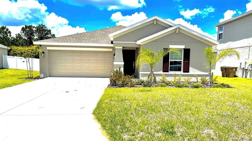 WELCOME to this Beautifully maintained 3 bedroom, 2 bath home located in the highly desirable Sawgrass Bay community. With a  peaceful lake view and sunsets, this home truly offers the perfect blend of comfort, functionality and Florida living. The impressive Kitchen is designed for both everyday living and entertaining, features stainless steel appliances, quartz countertops, a spacious pantry, and an open view into the family room. The spacious primary suite includes an oversized walk-in closet and dual sinks for added convenience. and comfort. 
Residents of Sawgrass Bay enjoy outstanding community amenities, including a swimming pool, playground, athletic fields, and even magical views of the Disney fireworks from the neighborhood. This is the perfect opportunity to own a move in ready home in one of the areas most desirable communities.
