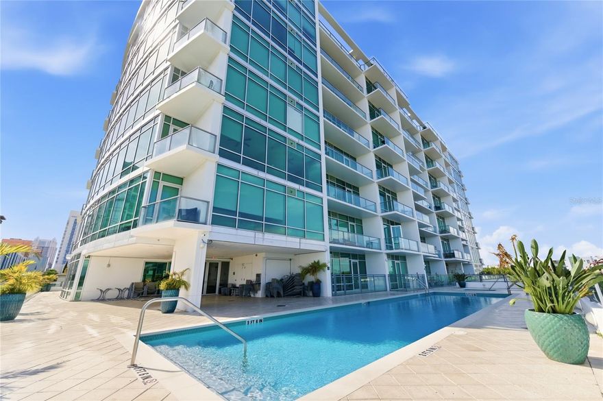 Welcome to the luxury mid-rise, 101 Eola, where convenience meets lifestyle. Just a light stroll to iconic Lake Eola and in the heart of the Thornton Park district, this prime 5th floor studio is highlighted by it's unique city view double balcony, fully remodeled bathroom with custom closet, and easy access to all the same floor building's amenities. This is not your traditional studio. This studio offers arguably one of downtown Orlando's best floor plans. Clear separation from the living space and bedroom make this a crowd favorite. Double pane floor to ceiling windows create fantastic natural light in all the right areas. The kitchen is highlighted by granite countertops, stone back splash, cherrywood cabinets, pendant lighting and stainless steel appliances. The sleeping area is spacious and offers just enough separation to feel like a room on it's own. The bathroom has recently been completely remodeled with tasteful luxury tile, frameless glass for the shower, tasteful gold hardware, new vanity and mirror and closet with custom storage. No more shared laundry spaces as this unit offers a laundry closet with a stackable washer and dryer. 101 Eola offers owner's, 24-hour front desk staff/concierge and security. Building amenities include a gorgeous, FULLY RENOVATED resort-style salt water pool on the same floor as this unit, heated spa, sauna, and free Wi-Fi in the clubhouse and community gym. The listing comes with one assigned parking space in the gated garage for the new owner. From the classic brick lined streets, to the year round festivals, to the downtown farmer's market, to the fireworks on a clear night, to being in the hub of all the best food and shopping, to quick access to I4 and 408, don't wait, schedule your showing today and make this yours.