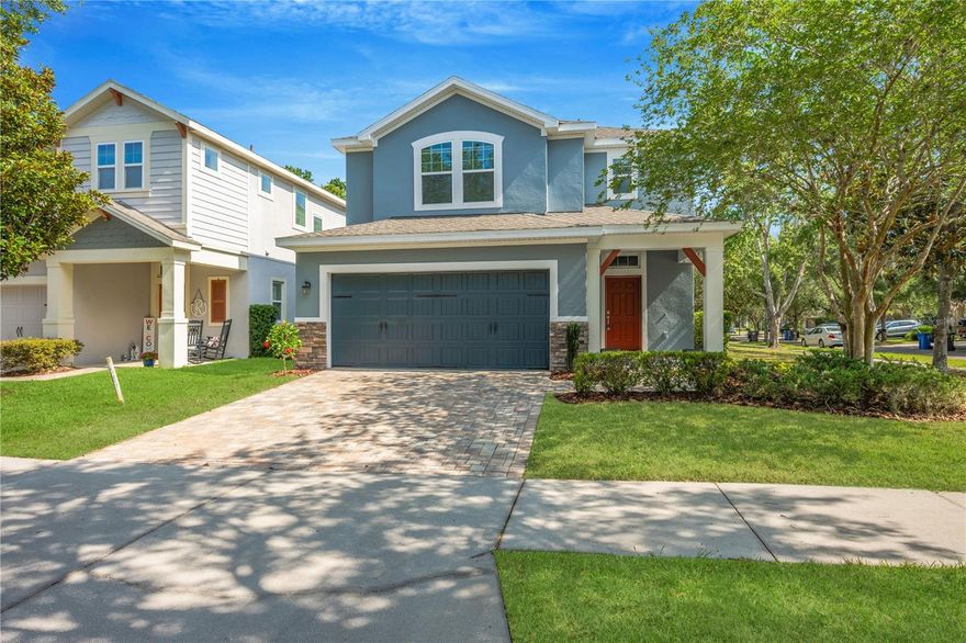 One or more photo(s) has been virtually staged. Welcome to Egret Landing in FishHawk Ranch! Located on a corner lot, this beautiful 4-bedroom, 2.5-bath home offers great curb appeal with mature landscaping, stone accents, a paver driveway, and covered front porch. NEW CARPET in 2026, NEW ROOF in 2025, NEW EXTERIOR PAINT 2025. Inside, you’ll find an open and functional floor plan featuring a home office or flex space, dining room, spacious living area, and a well-appointed kitchen with granite countertops, stainless steel appliances, a large island, breakfast nook, and OVERSIZED walk-in pantry that continues under the stairs. Upstairs includes a bonus room, built-in desk area, three secondary bedrooms, full bath, and a spacious primary suite complete with tray ceilings, crown molding, dual vanities, soaking tub, and walk-in shower. Unlike most homes in Florida this home is loaded with ample storage space and oversized closets. The corner lot provides extra outdoor space to relax, entertain, or play. Walking distance to the amazing Park Square, Aquatic center, parks, pools, restaurants, shopping, and top-rated schools, this home offers access to all the amazing amenities of FishHawk Ranch.