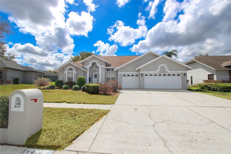Check out this view on the peaceful and serene Buckhorn Golf Course!  This 4BR+office/3BA/3CAR Pool home has it all with a view to seal the deal!  The 3-way split floor plan is ideal and makes a good set-up for in-laws, extended family or guests - equipped with it's own private/pool bath!  Striking kitchen with 42" cherry wood cabinetry, granite tops and stainless appliances with island service bar and cheerful breakfast nook all overlooking the refreshing caged pool and tremendous view!  The Family room located right off the kitchen is the central hub for this home and comes equipped with a gas fireplace - the perfect ambiance for those chilly nights - and lots of windows for natural light and of course that excellent view!  This home also features gracious living and dining rooms and a spacious and separated office for those that work from home.  The primary bedroom will not disappoint with pool access and of course the relaxing view with en suite bath including jetted garden tub, separate shower, large double sink vanity with granite, water closet and his and her walk-in closets!  Inside laundry room includes the washer and dryer and built-in storage cabinets and is conveniently located right off the 3-car garage with fiberglass side access door and two garage door openers with the larger door being hurricane proof equipped with a newer wifi enabled opener for a more secure access when needed!  Plus the roof is only 4 years young, water heater is 2020 along with a newer water conditioner with it's own power source, and the homes exterior was painted with Sherwin Williams "mindful grey" 2 years ago.  Make your appointment to view this home today!