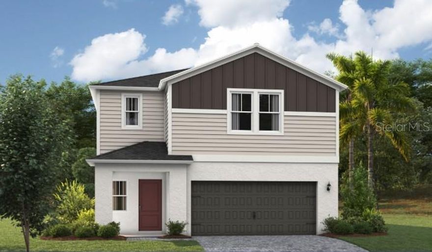 Under Construction. Valencia 
BELOW MARKET INTEREST RATES with use of Seller's Preferred Lender.
Prepare to be impressed by the Valencia, a two-story home featuring 5 bedrooms, 3 bathrooms, and a 2-car garage. This floorplan is designed for modern living and effortless entertainment. Step through the elegant foyer into a vibrant main living area, complete with a private guest suite for ultimate comfort. The kitchen shines with sleek quartz countertops, stainless steel appliances, and luxurious vinyl plank flooring overlooking the dining area which flows beautifully to the covered lanai through sliding glass doors. Upstairs, you’ll find the secluded owner’s suite complete with a walk-in shower, dual vanity and spacious walk-in closet. Conveniently located by the additional bedrooms is the cleverly designed oversized laundry room. Another modern feature of the Valencia is the smart thermostat with voice control, making energy efficient living a breeze. Outside, enjoy the chic elevation and professionally curated landscaping that adds the perfect finishing touch to this exceptional home. 
Beyond the home, Pasadena Woods enhances everyday living with amenities designed for both relaxation and recreation. Residents can enjoy pickleball courts, a resort-style pool, a dog park, a tot lot, walking trails, and curated lifestyle programming—all thoughtfully planned to foster connection and community. Ideally situated near local parks, The Grove, KRATE, and major commuter routes, Pasadena Woods puts shopping, dining, entertainment, and everyday conveniences within easy reach. 
Images shown are for illustrative purposes only and may differ from actual home. Completion date subject to change.
Contact or make an appointment for more details on interest rates.