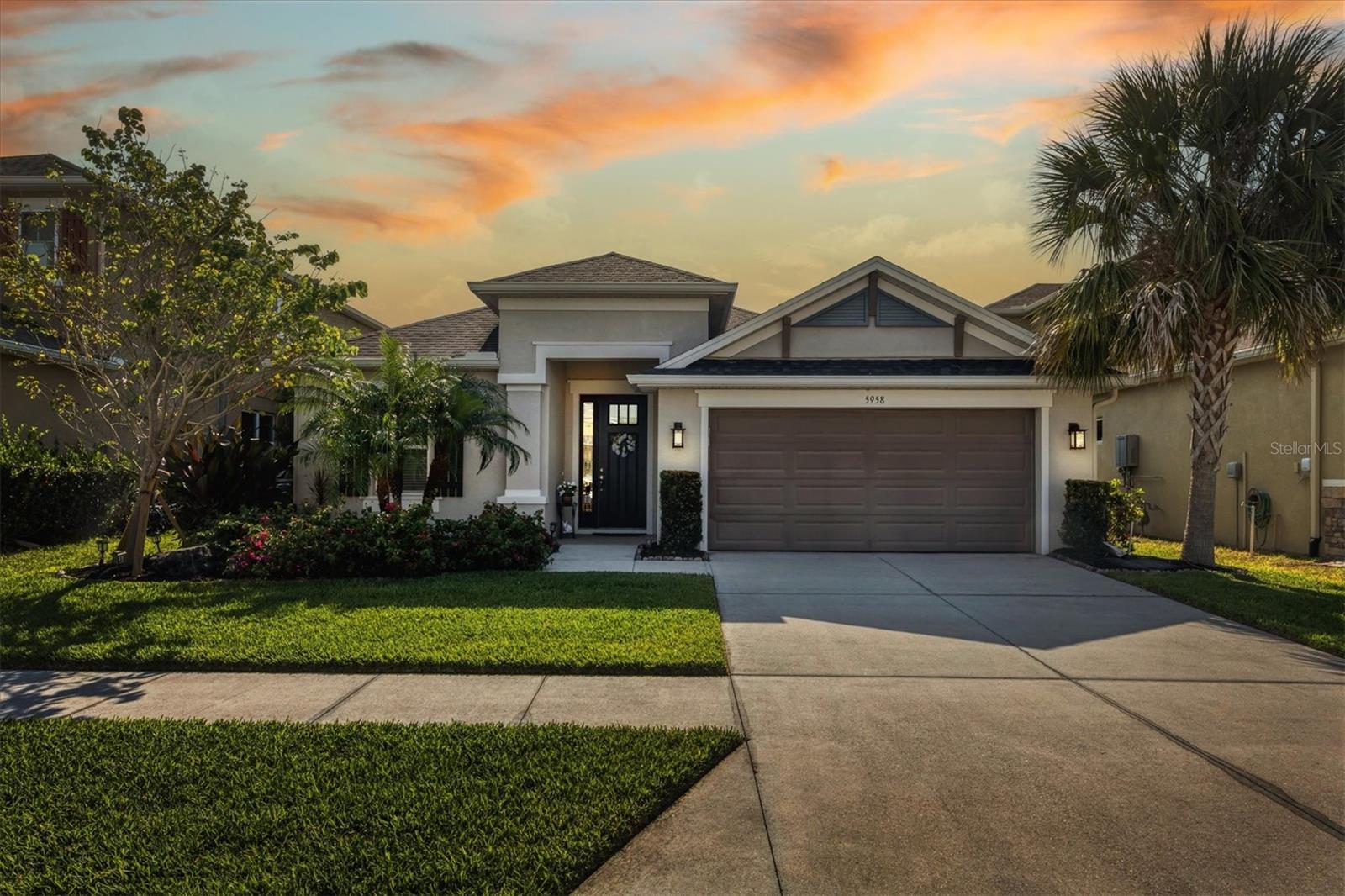 Welcome to beautiful Arbor Lakes On Palmer Ranch. This Taylor Morrison built home features the St Thomas model split floor plan with upgraded ceramic tile throughout. Only six years young, this lovingly maintained home shows pride of ownership. It is located on a large pond with inspiring morning sunrises. This spacious home has crown moldings with tray and vaulted ceilings, which convey a luxurious open feeling. The kitchen has all stainless electric appliances and is pre-plumbed for a gas range. There are beautiful granite counter tops in the kitchen and bathrooms, as well. In addition to the central kitchen you have a bar/ dinette area on one side and expanded counter top for seating on the other side. For additional entertaining, there is a formal dining room. A large master bedroom with en-suite bathroom has a tub and separate frameless glass shower. The guest bath has an added glass panel on the tub which, reduces the need for a shower curtain. There is a laundry room adjacent to the garage, where the optional wash tub is located. Outside there is a 22 foot wide covered & screened lanai with pocket sliding doors. It is already pre-plumed with gas for an outdoor grill. Additionally, the lanai has shades for privacy and sun protection. Outside the lanai is a 20x9 foot patio with pavers. This beautifully landscaped fenced backyard provides gated access to the pond. For your peace of mind this home has an integrated, in wall pest protection system. For your pet there is a centrally located beautiful pet park on Anise Drive. In addition to the many community family friendly amenities you are minutes away to many of the areas attractions. It's a short distance to the award winning Siesta Key Beach for sunning, swimming, & sunsets; the Intracoastal Waterway for kayaking, fishing, & power boating; the Legacy Trail for biking, running, & walking; UTC Mall, Benderson International Rowing park, & the future home of the Mote Marine Aquarium. Lastly, you are minutes away to fabulous restaurants from your residence to downtown Sarasota! (Please view video & 3D room highlights)