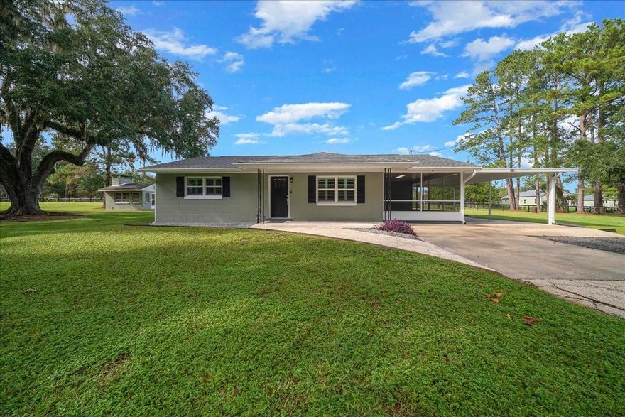 Located in Ocala’s coveted Golden Corridor near the World Equestrian Center, this stunning 1,776 sq ft home was stripped down to the studs and completely remodeled with no detail overlooked. No stone was left unturned in this total transformation, creating a home that feels brand new while offering timeless style and exceptional craftsmanship.

Luxury vinyl plank flooring, quartz countertops, and plantation shutters add elegance and functionality throughout. The large family room with a fireplace provides a warm, inviting space perfect for relaxing or entertaining. Large Screened lanai with trex deck.

Outdoors, private paddock, towering oak trees, and a separate smoke house that will make BBQs and gatherings an absolute blast. One of the prettiest properties in an unbelievable setting, offering privacy, charm, and proximity to everything that makes this area so desirable.