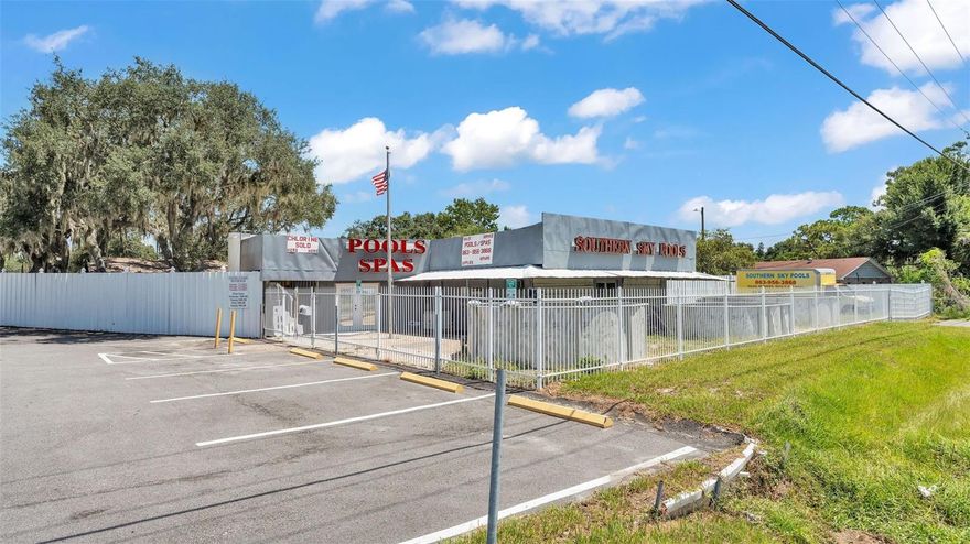 Don't miss out on this opportunity for a ready to go pool business with direct exposure to US 92. This pool business features a large lot with over 150 ft road frontage on us 92. The office/showroom features air-conditioned office space as well as plenty of covered storage space behind the office.